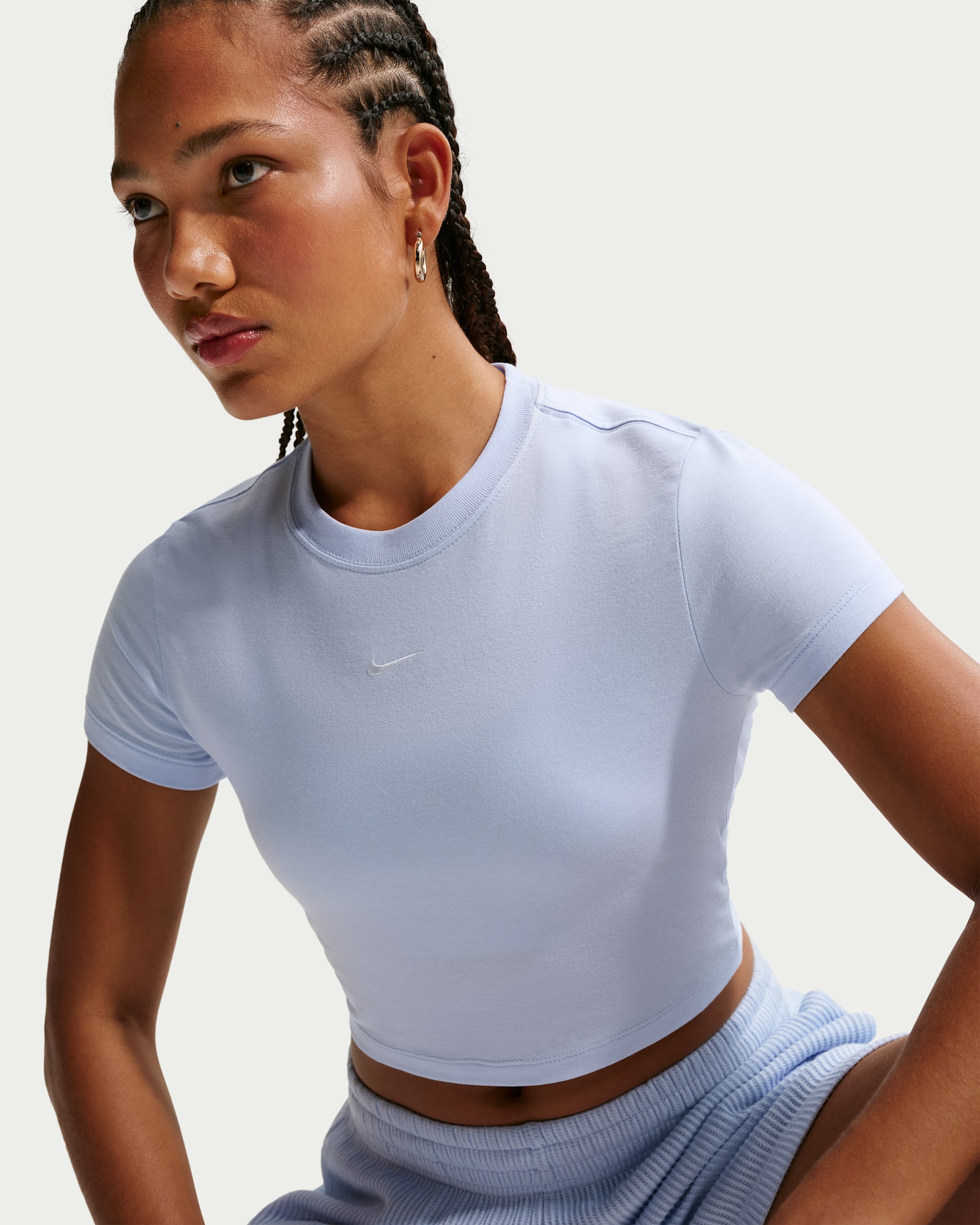 Nike Sportswear Chill Knit kort T-skjorte til dame - Hydrogen Blue/Sail