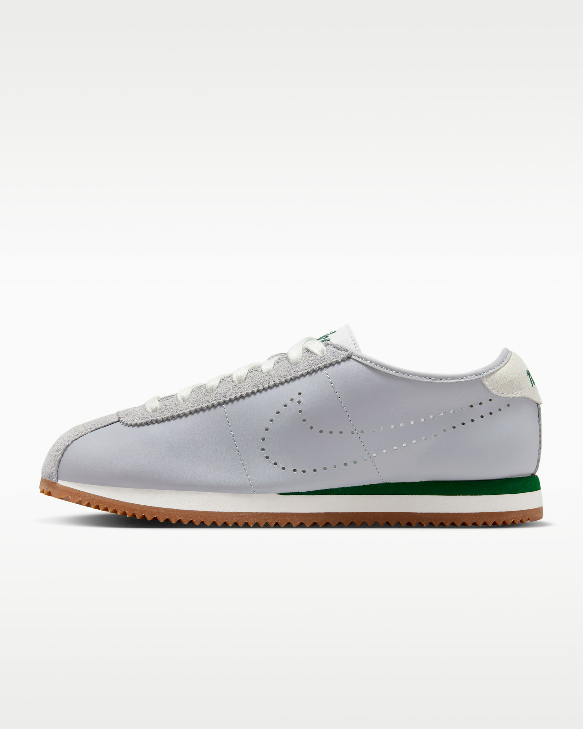Nike Cortez Leather Women's Shoes - Wolf Grey/Summit White/Gum Medium Brown/Sport Green