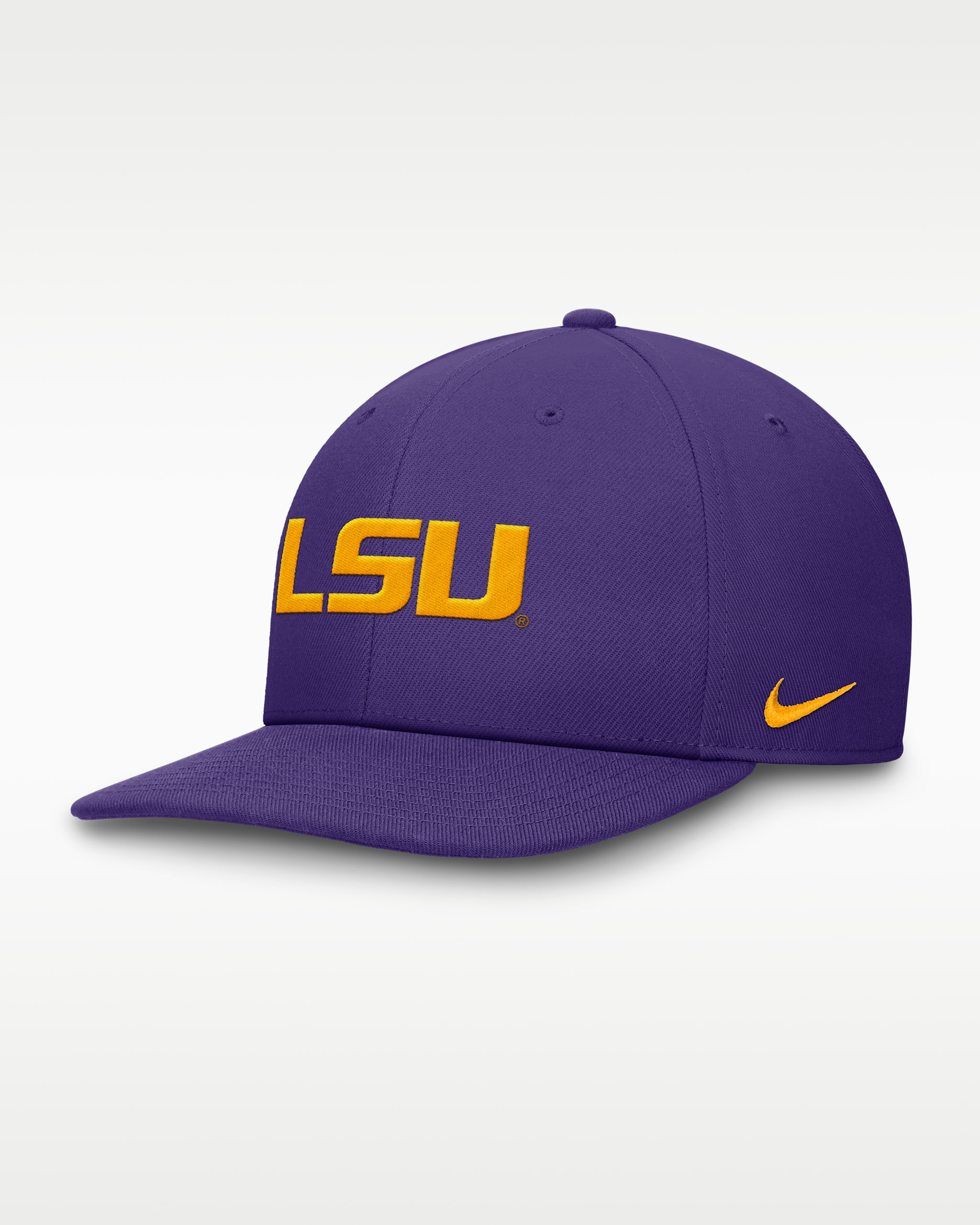 Gorra universitaria Nike Dri-FIT ajustable para hombre LSU Tigers On-Field Pro - Morado