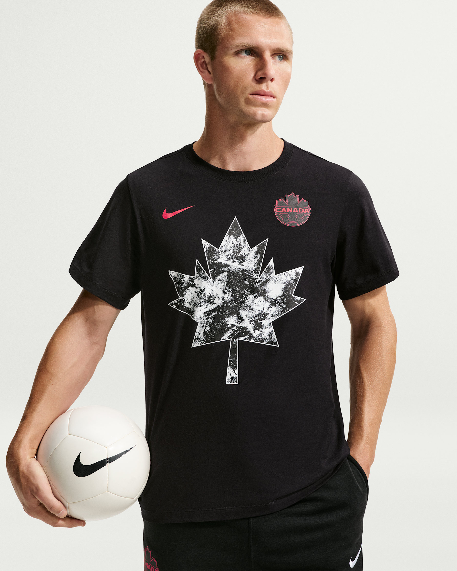 Canada Nike Fanwear Collection Men's Football Cotton Short-Sleeve T-Shirt - Black