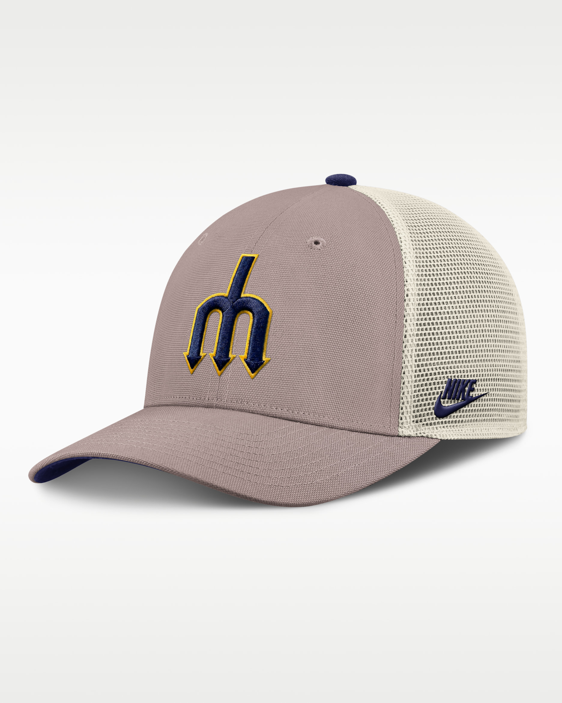 Seattle Mariners Cooperstown Rise Men's Nike MLB Adjustable Trucker Hat - Khaki