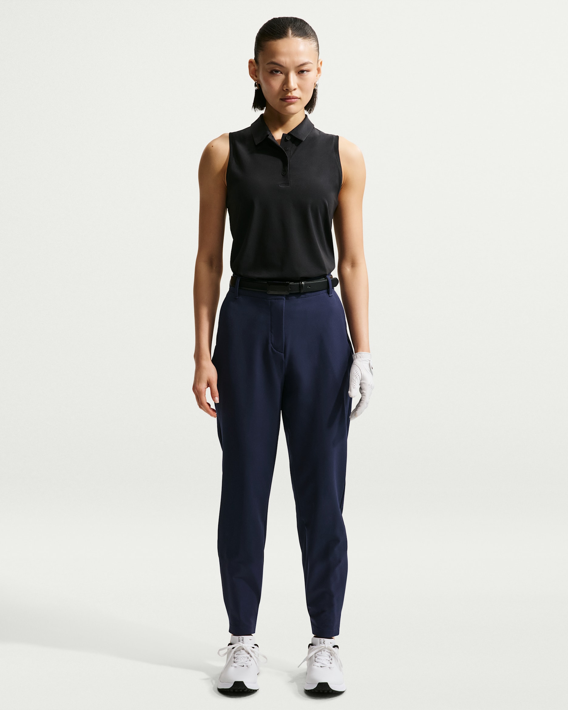 나이키 골프 클럽 여성 리펠 슬림 미드라이즈 골프 팬츠 - 미드나이트 네이비/화이트