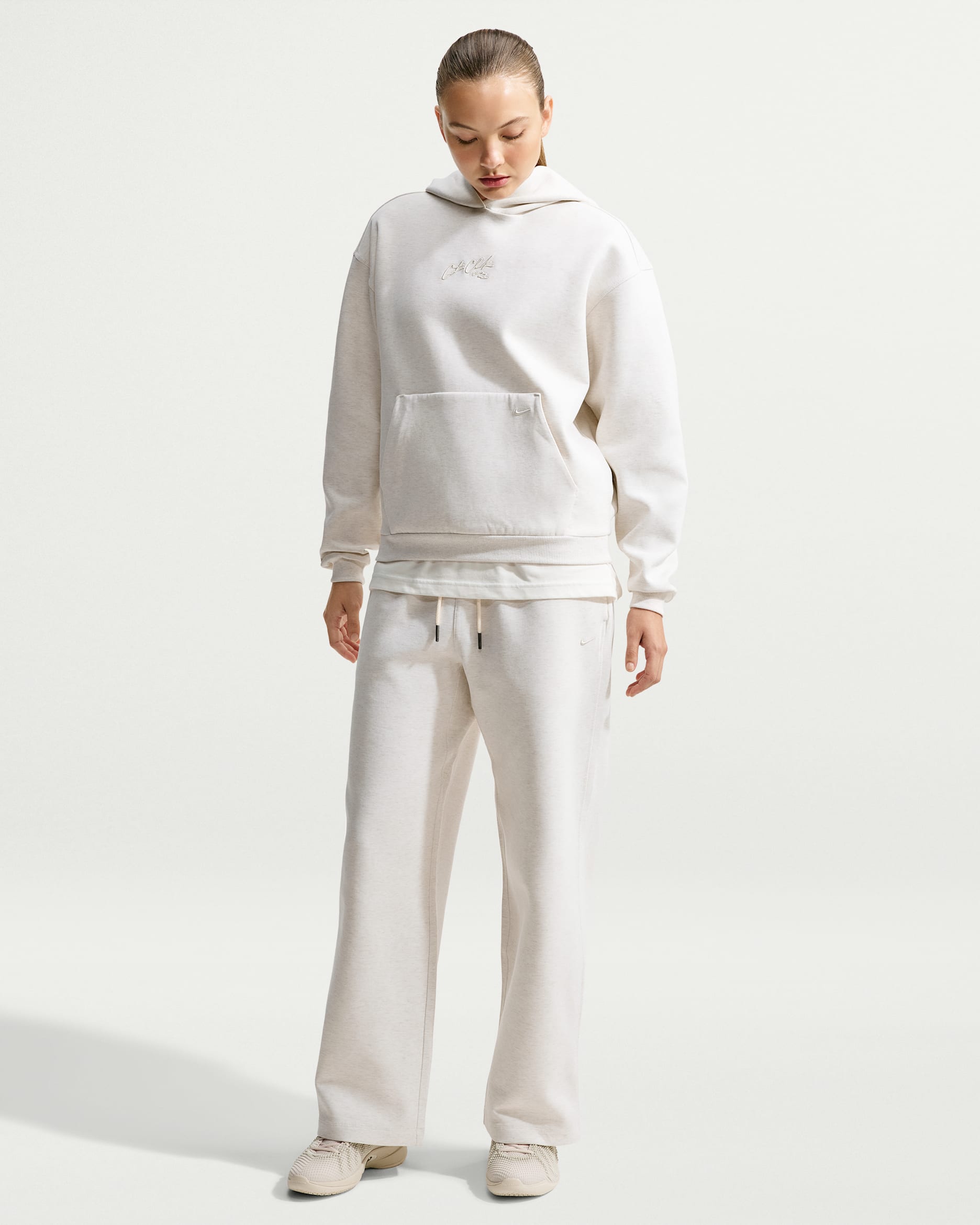 Caitlin Standard Issue Women’s Dri-FIT Open-Hem Basketball Pants - Pale Ivory/Heather/Pale Ivory
