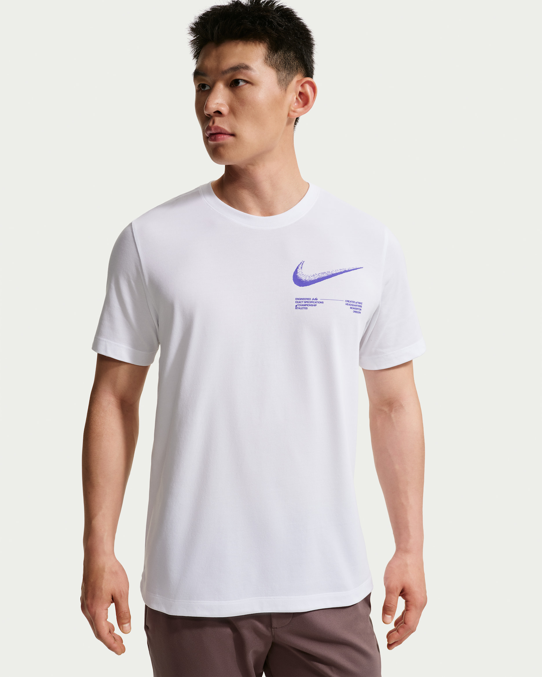 Nike Men's Dri-FIT T-Shirt - White/Persian Violet