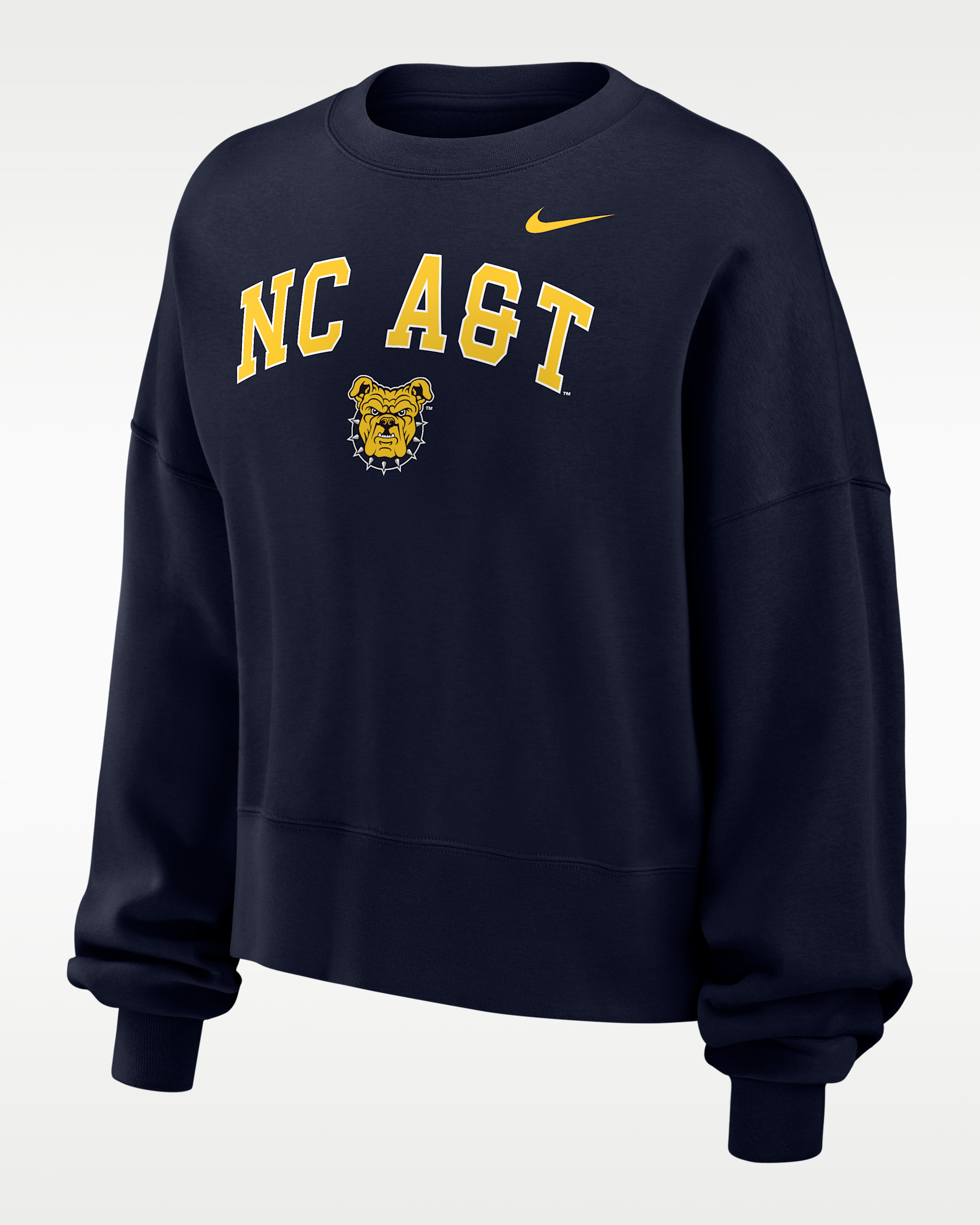 Sudadera de cuello redondo Phoenix Fleece para mujer Nike College (North Carolina A&T University) - Azul marino universitario