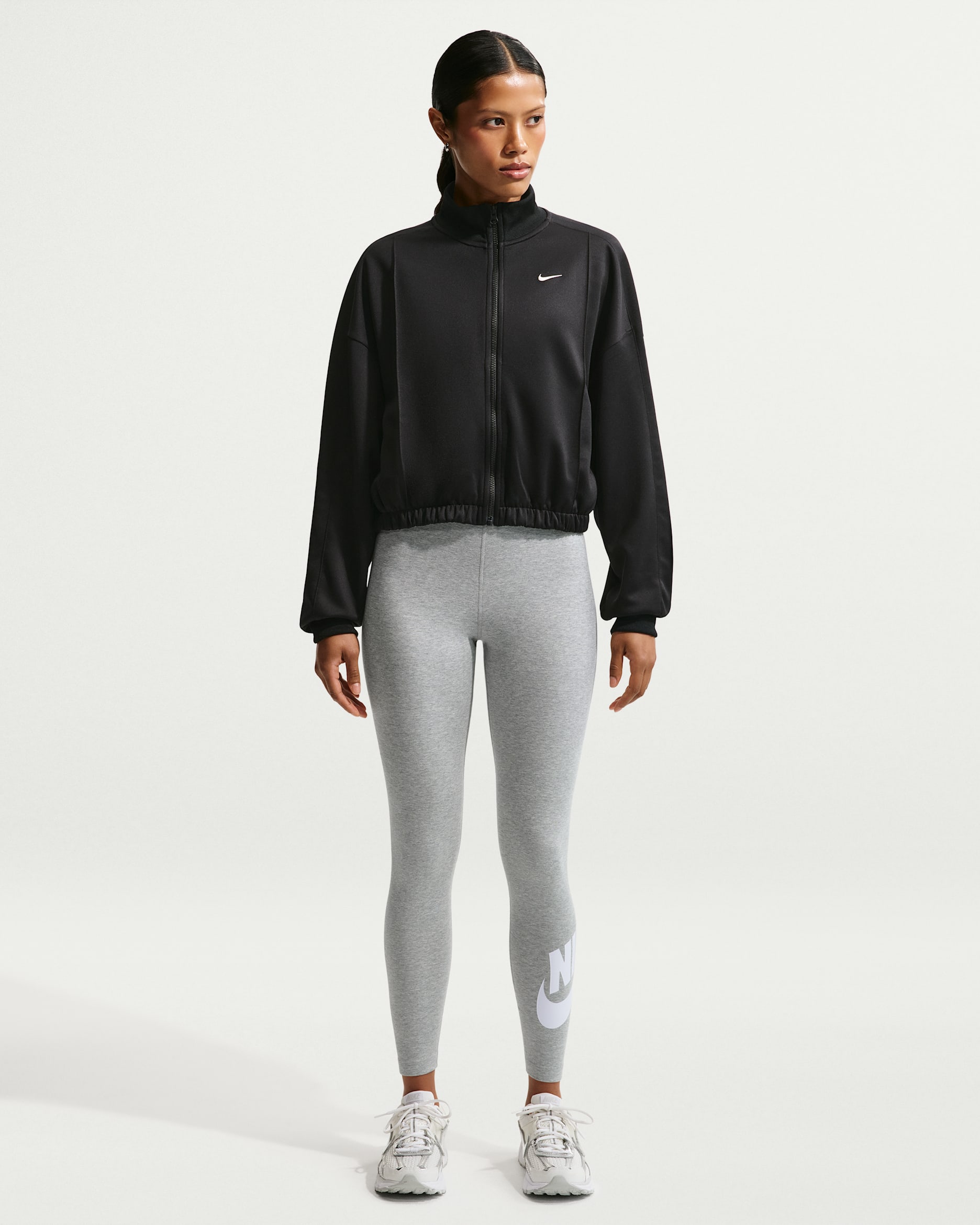 Nike Sportswear Classics Women's High-Waisted Graphic Leggings - Dark Grey Heather/White