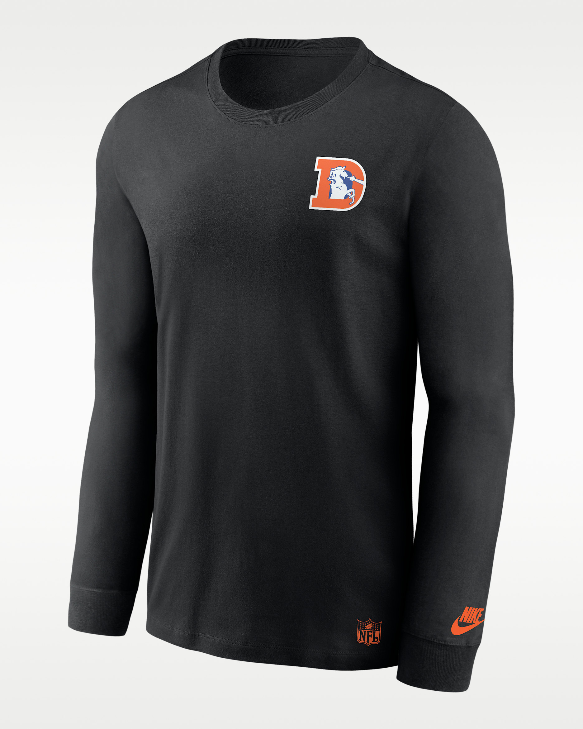 Denver Broncos Double Rewind Men's Nike Dri-FIT NFL Long-Sleeve T-Shirt - Black