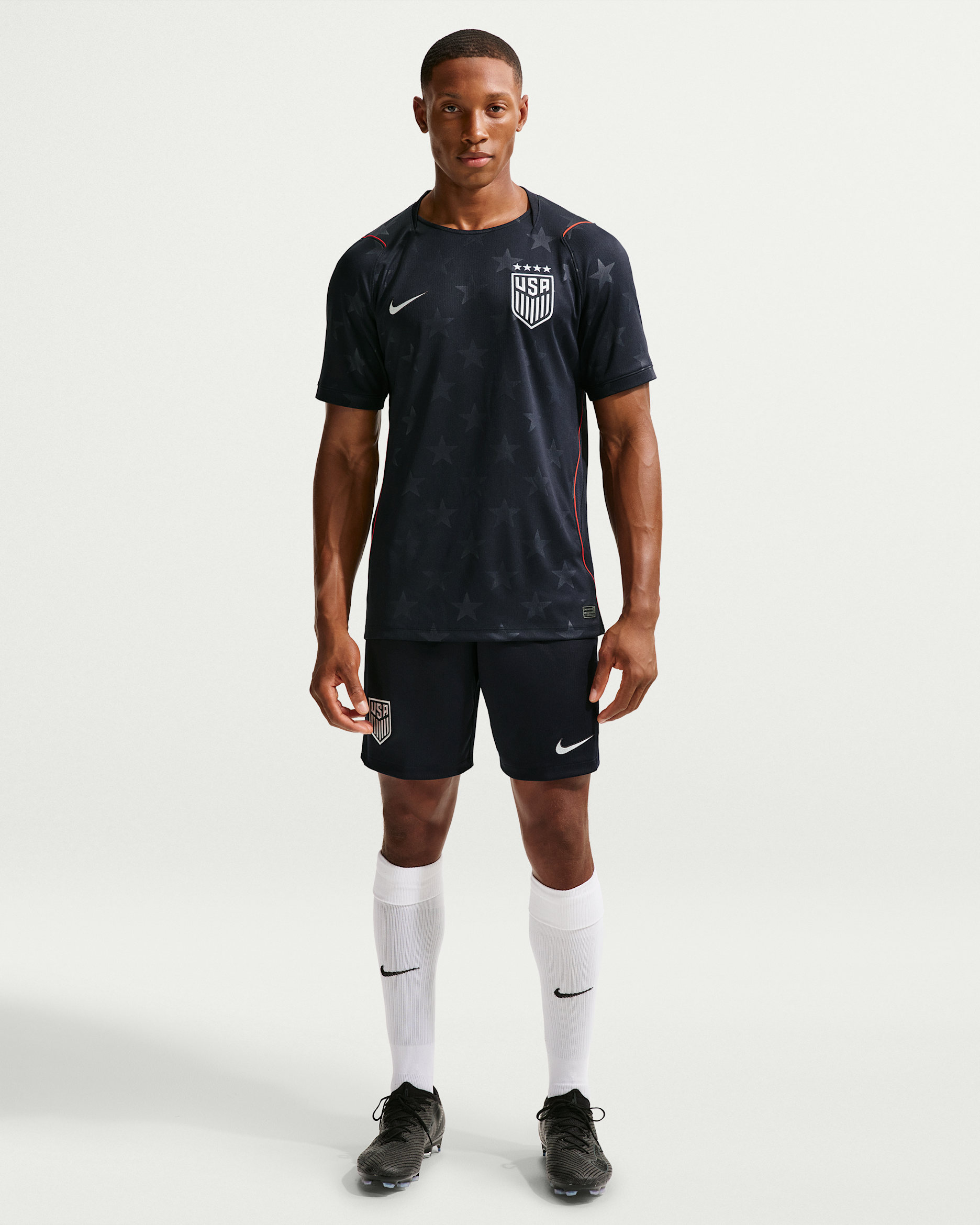 USMNT 2026 Stadium Away Men's Nike Soccer Dri-FIT Replica Shorts - Dark Obsidian/University Red/Pure Platinum