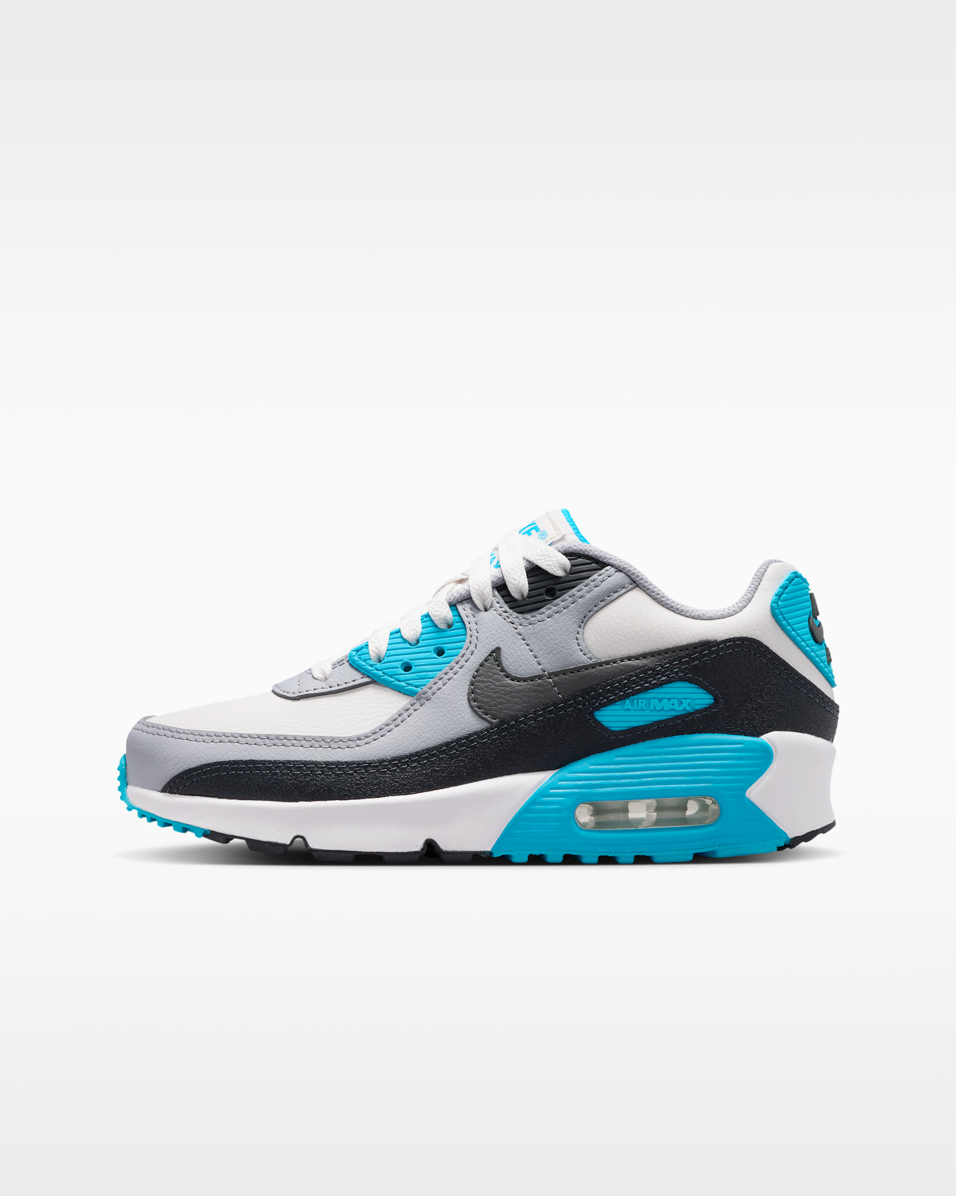 Nike Air Max 90 LTR sko til store barn - Platinum Tint/Blue Lightning/Wolf Grey/Iron Grey