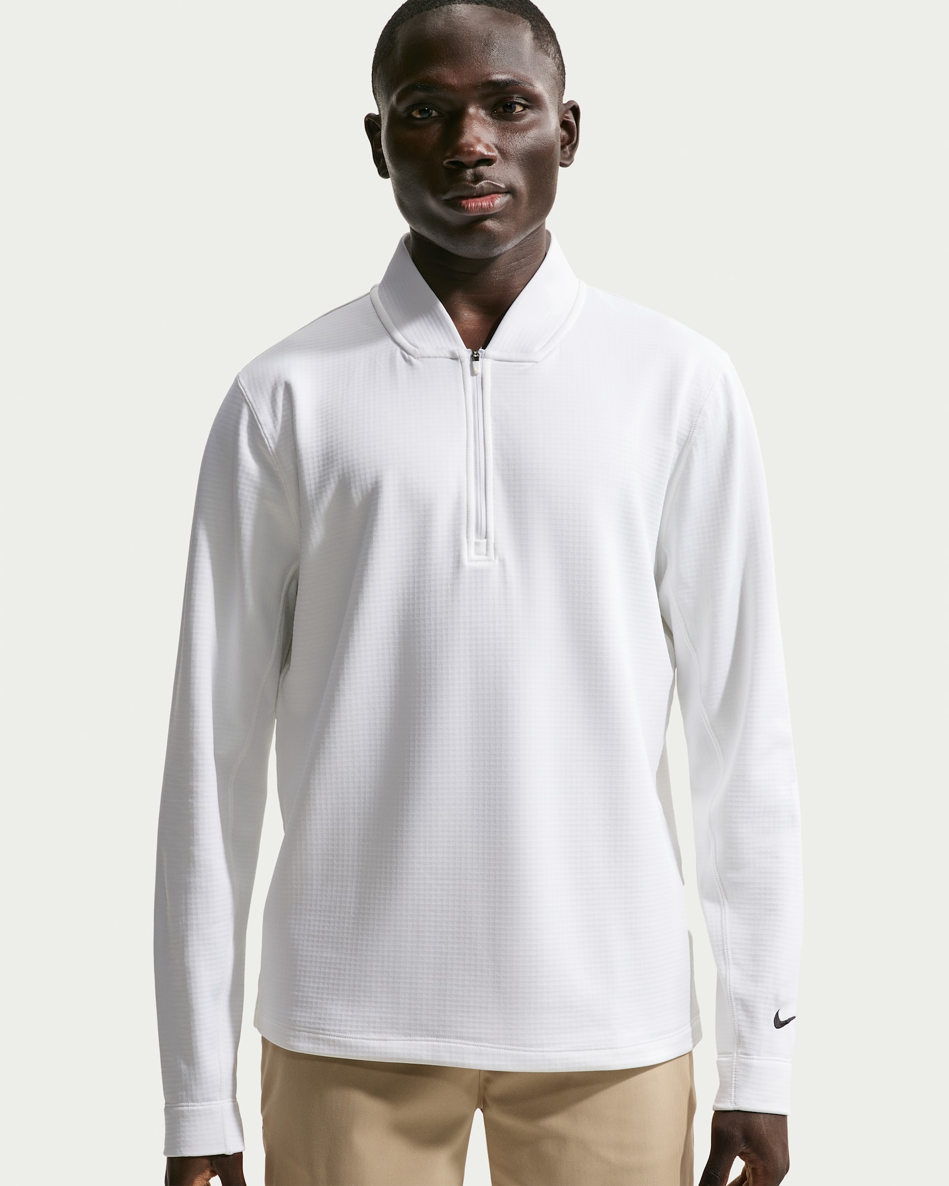 Nike Velocity Men's Therma-FIT 1/2-Zip Golf Top - White/Black