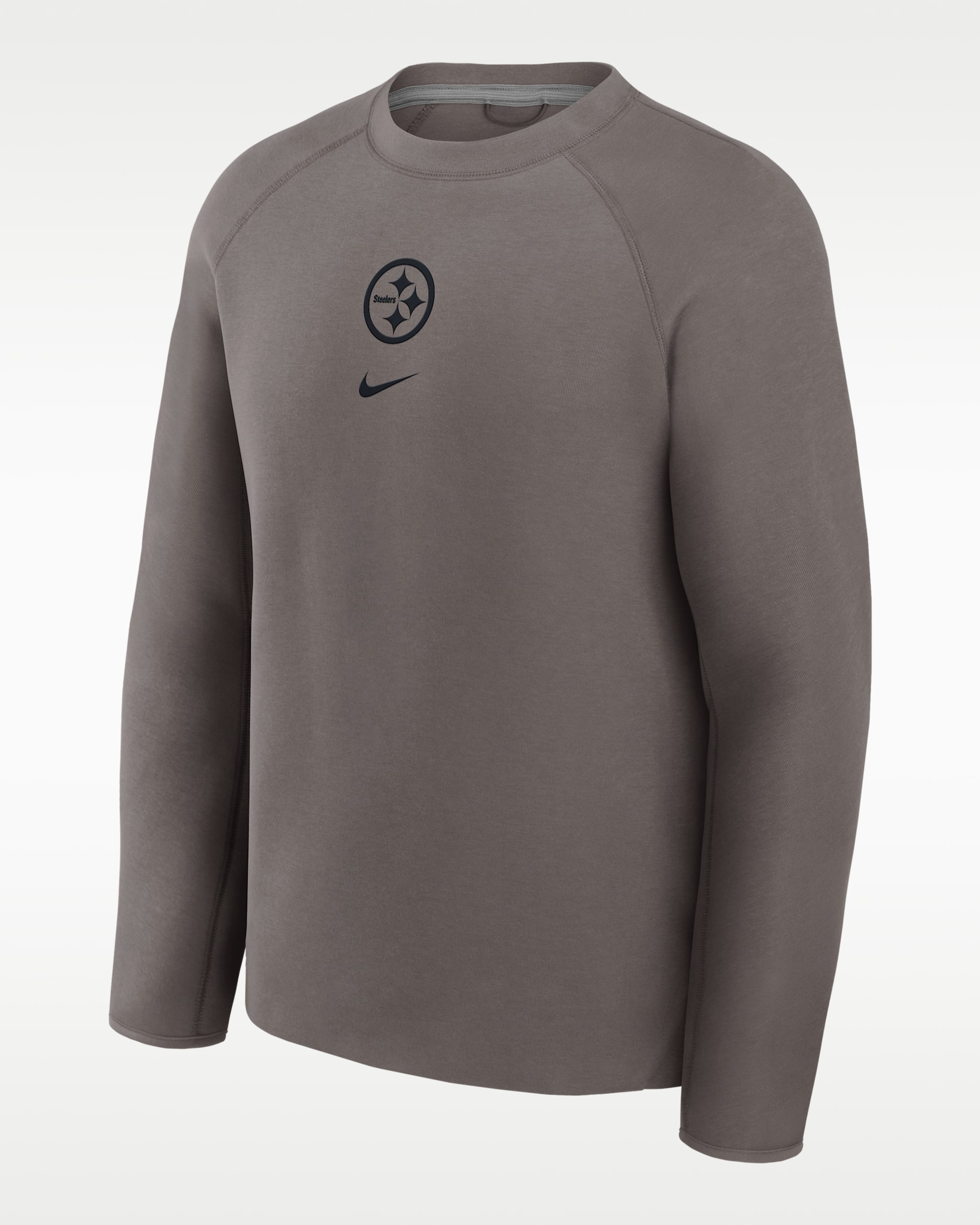 Pittsburgh Steelers Tech Fleece Men's Nike NFL Pullover Crew - Charcoal/Black