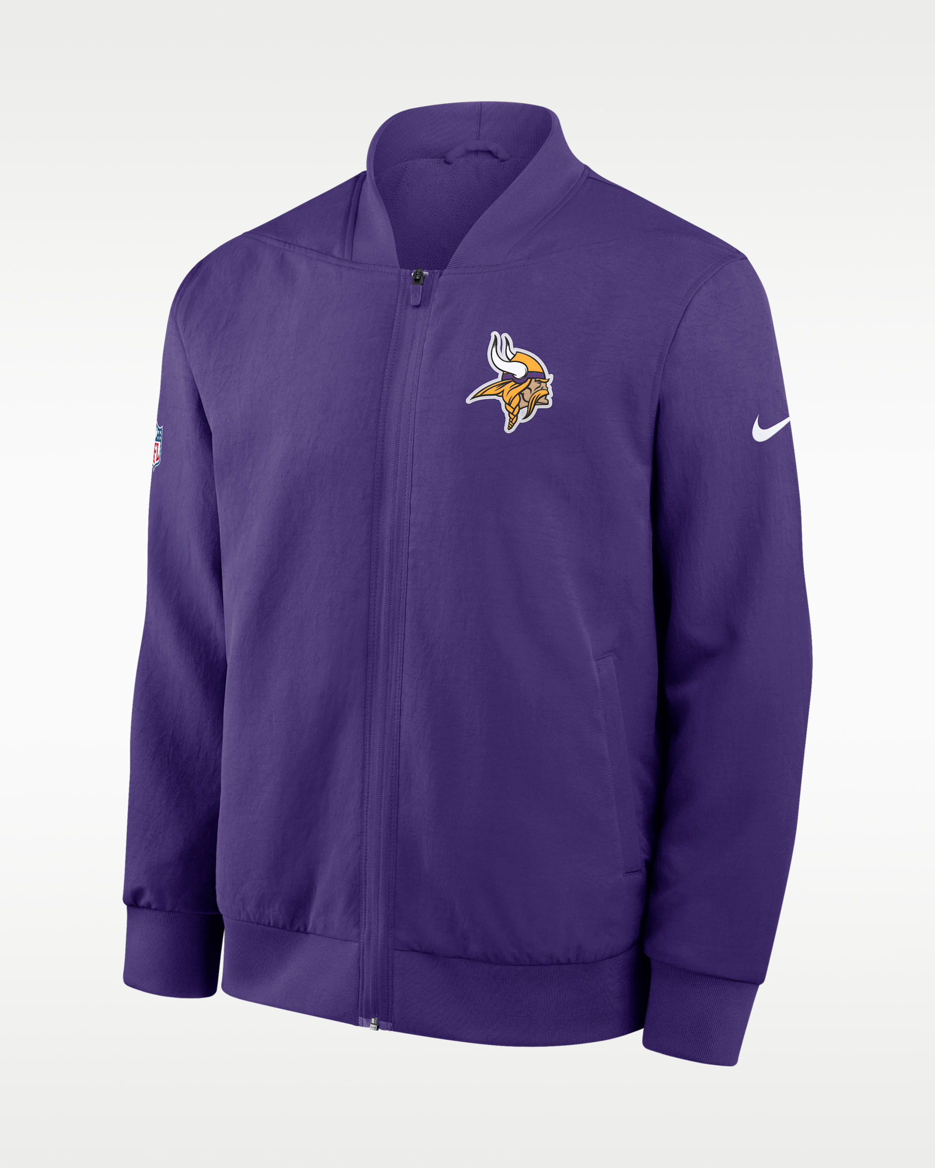 Minnesota Vikings Sideline Men's Nike NFL Full-Zip Bomber Jacket - Purple