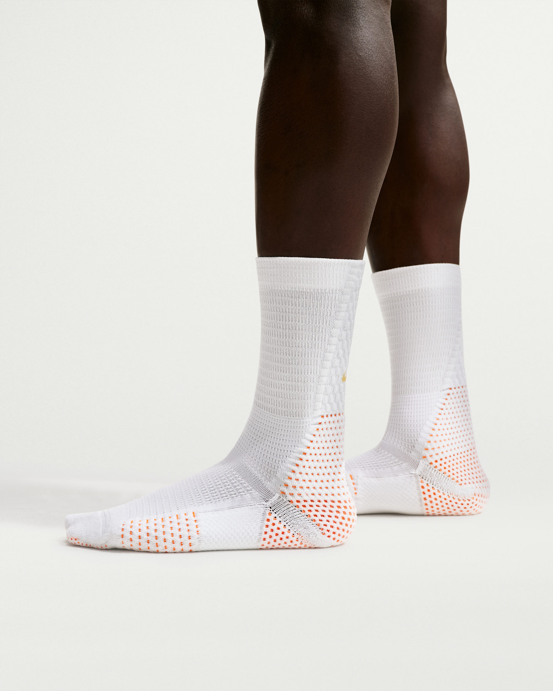 Nike Unicorn Dri-FIT ADV Cushioned Crew Socks (1 Pair) - White/Safety Orange/Wolf Grey/Metallic Gold