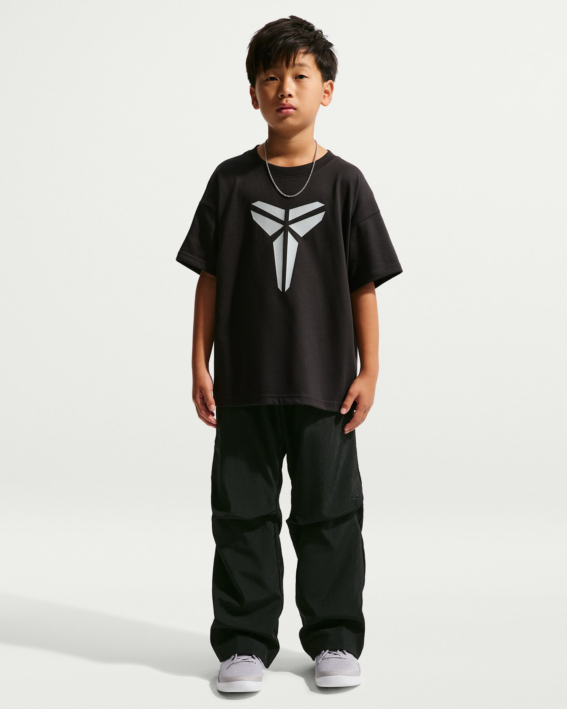 Kobe Older Kids' Woven Basketball Trousers - Black/Black