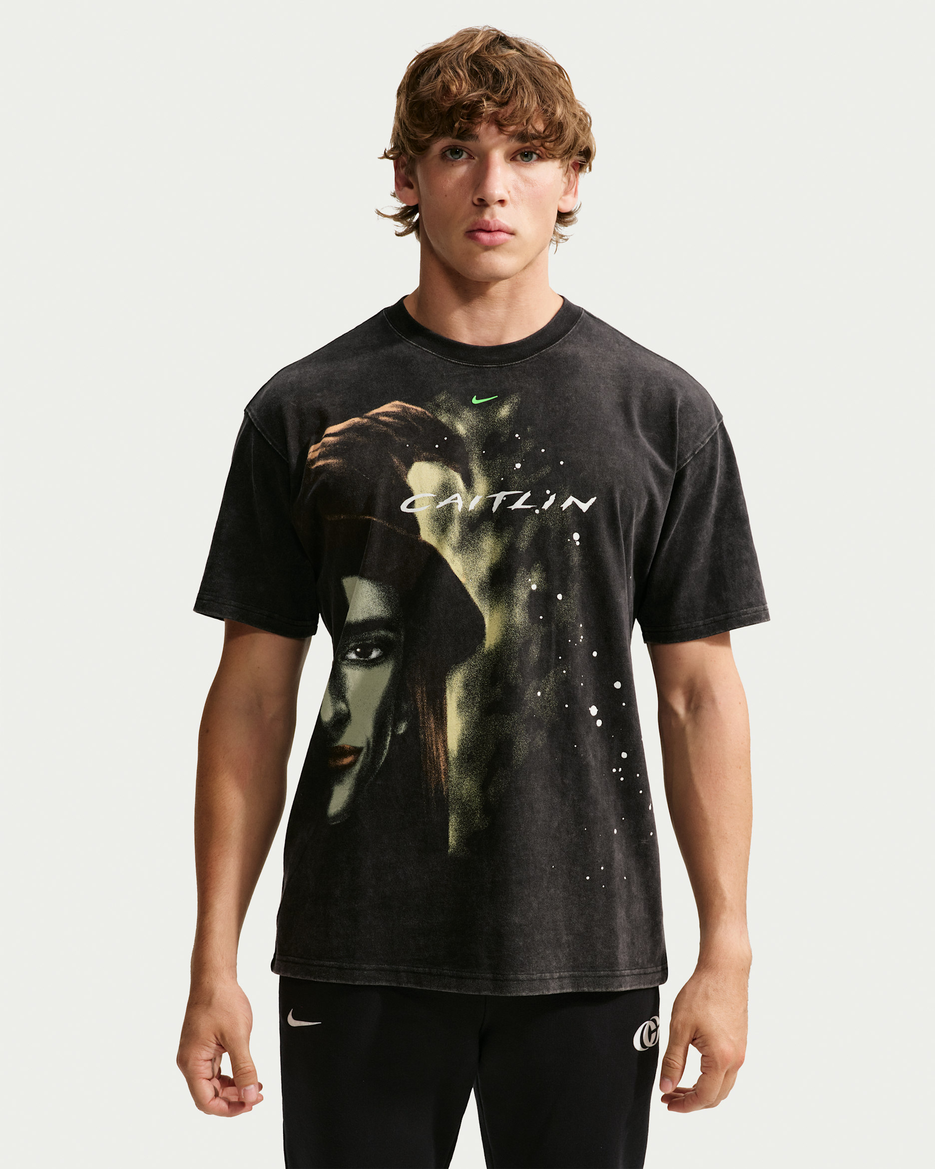 Playera de básquetbol para hombre Caitlin Clark "Halloween" - Negro