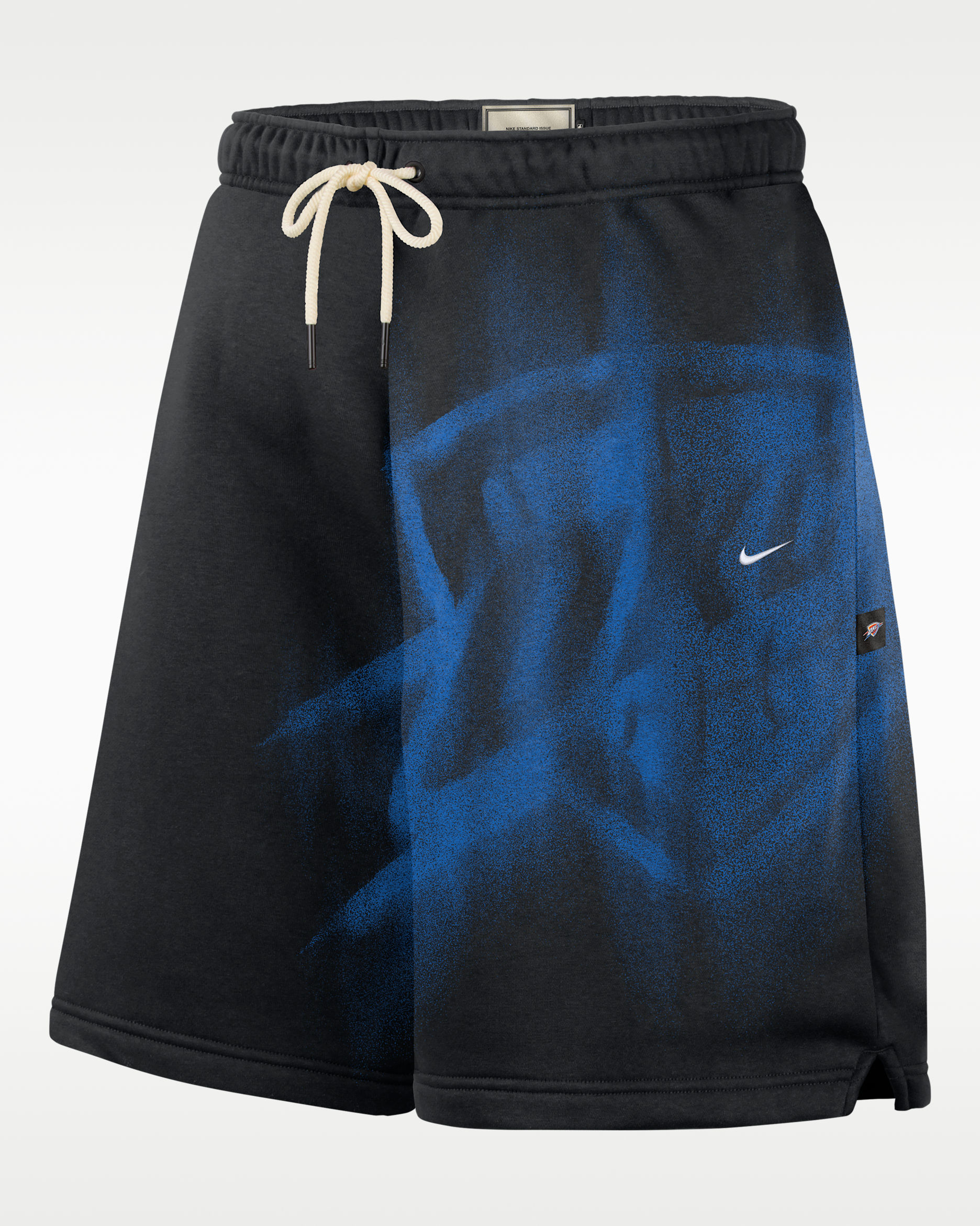 Oklahoma City Thunder Standard Issue Nike Men's Fleece Basketball Shorts - Black/White