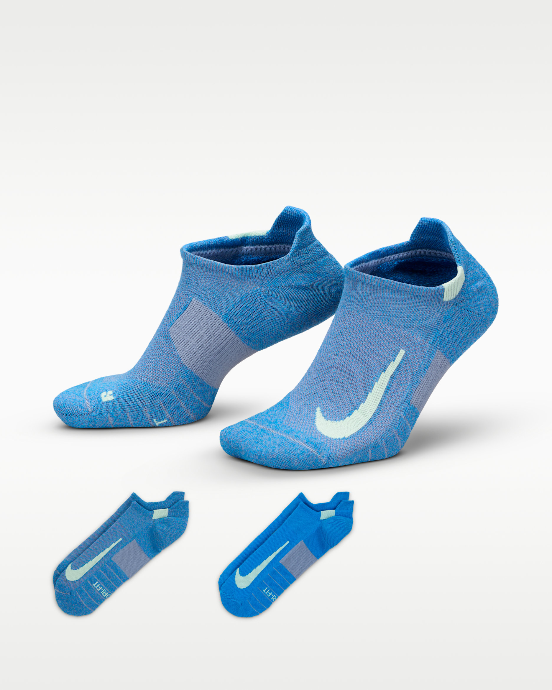 Nike Multiplier Running No-Show Socks (2 Pairs) - Multi-Colour