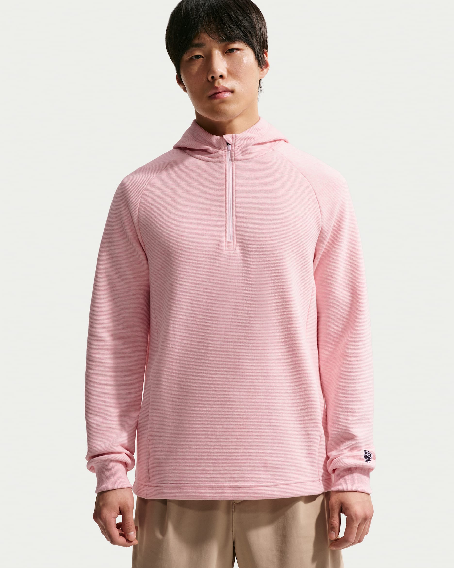 Nike Par Men's Therma-FIT Golf Hoodie - Pearl Pink/White/Pearl Pink/Black