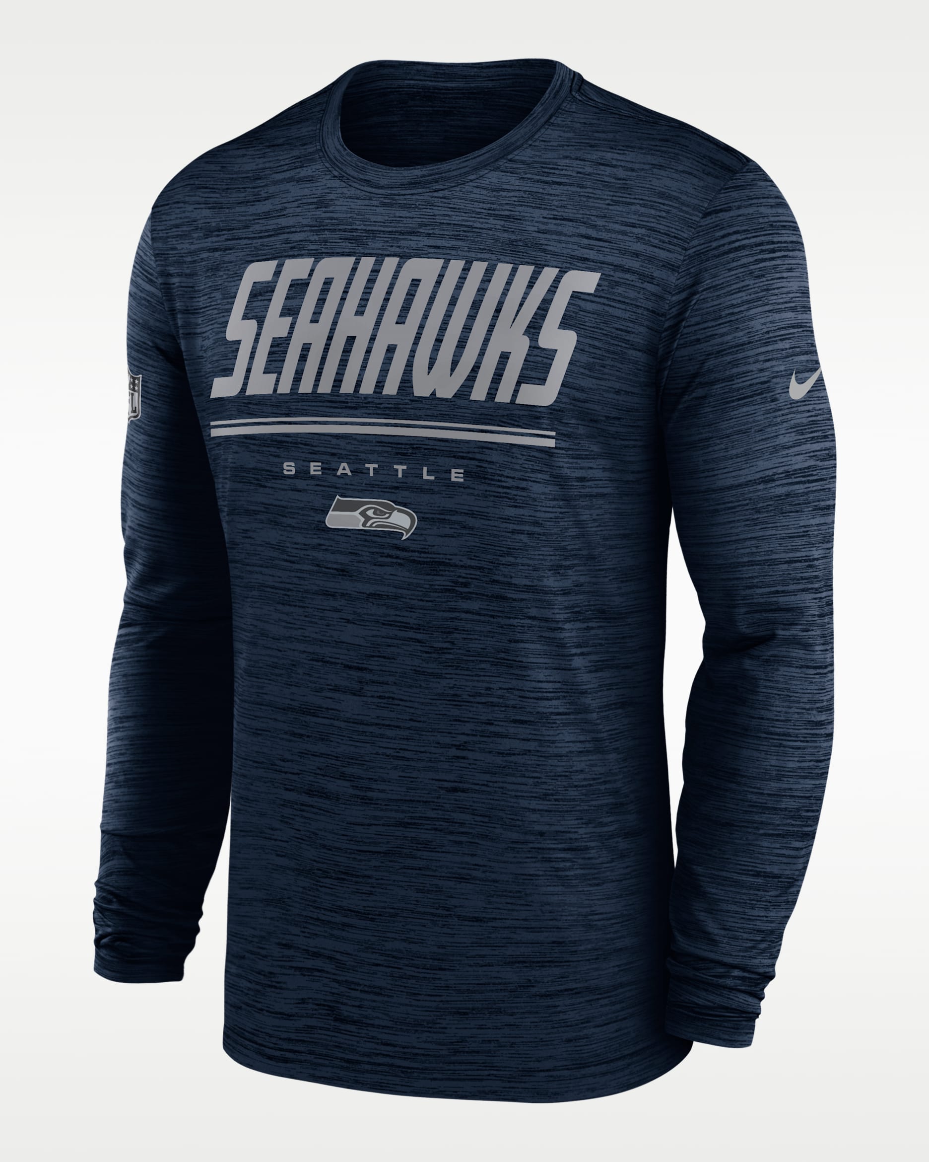 Seattle Seahawks Sideline Team Issue Velocity Men's Nike Dri-FIT NFL Long-Sleeve T-Shirt - Navy