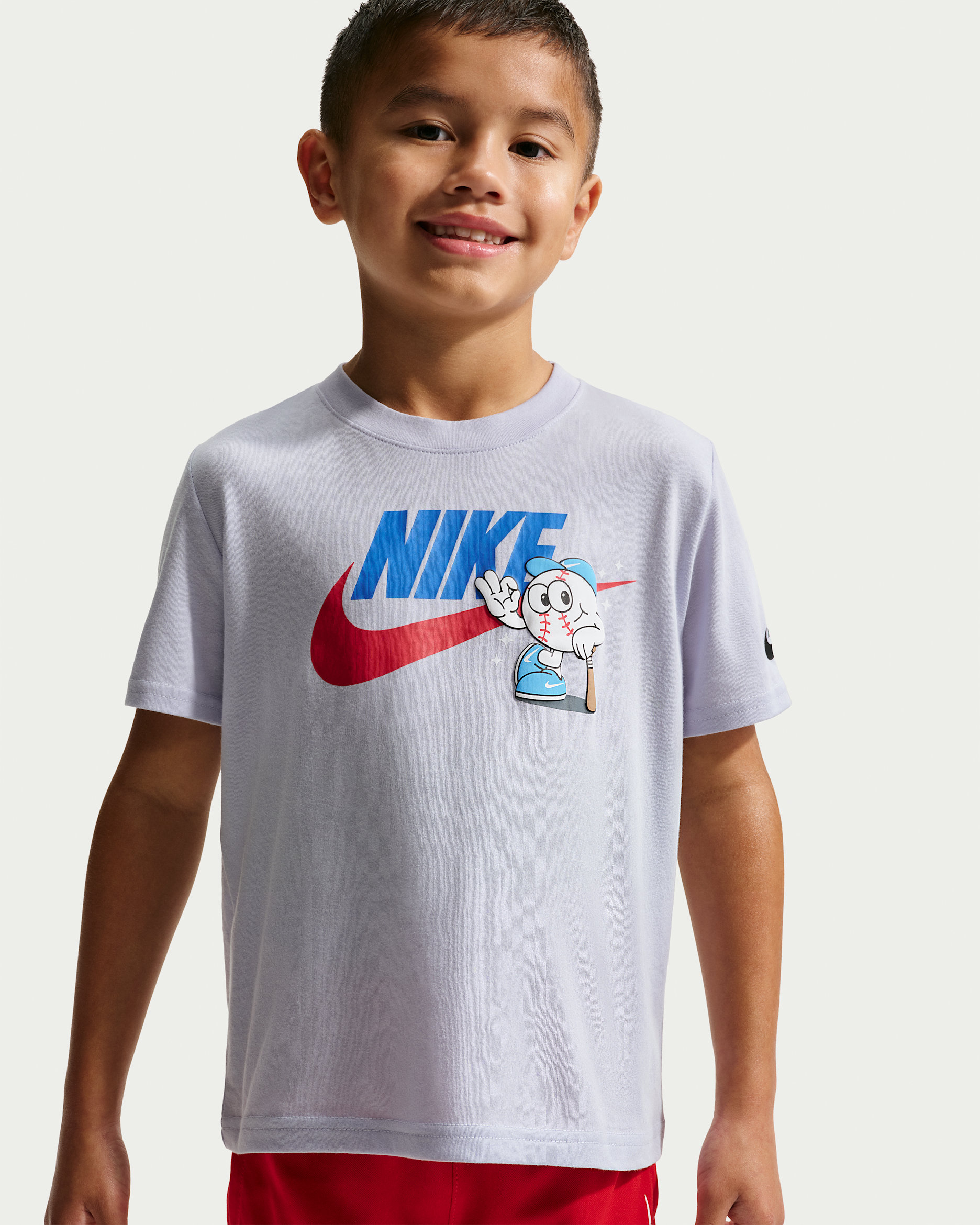 Playera de béisbol Futura para niños talla pequeña Nike - Gris