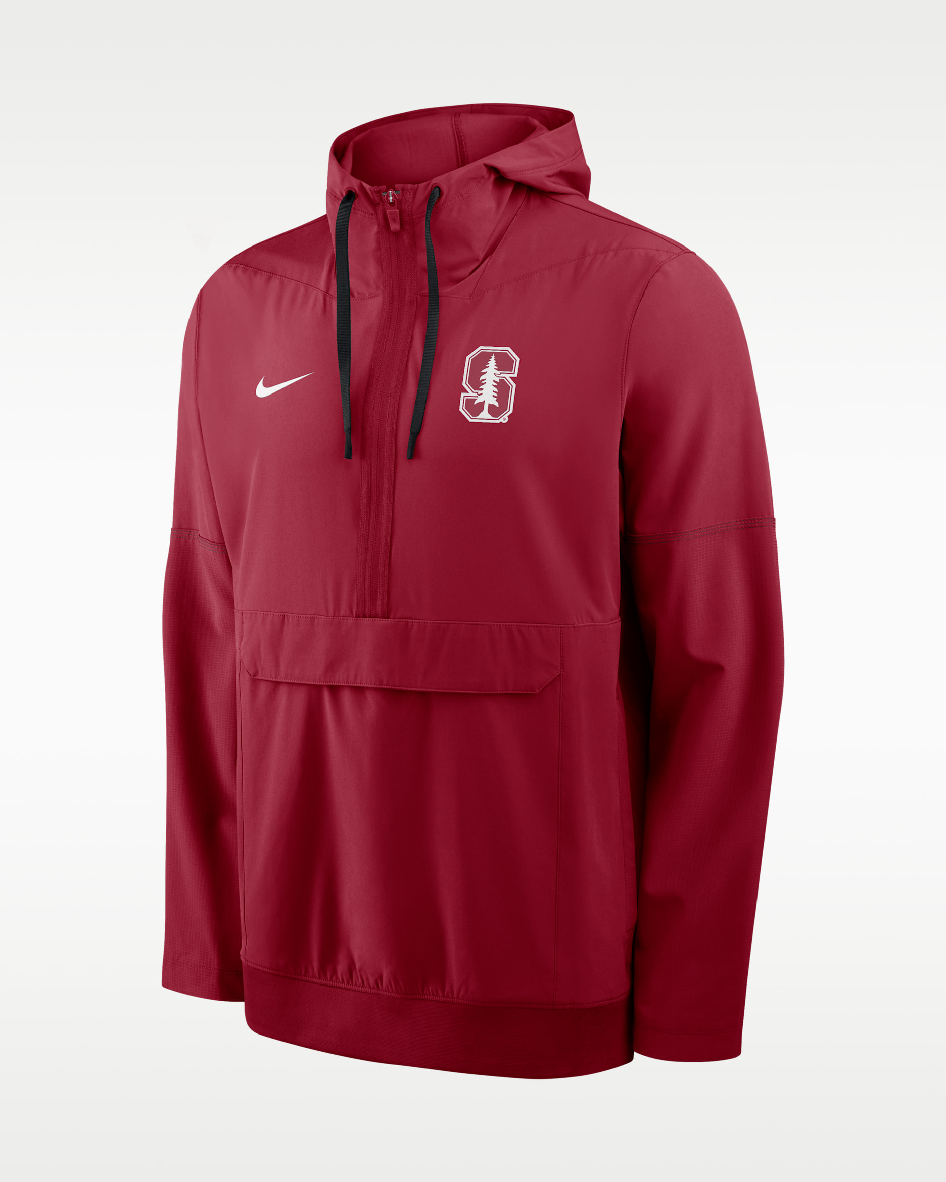 Chamarra universitaria Nike con gorro de medio cierre para hombre Stanford Sideline Anorak - Carmesí team/Negro