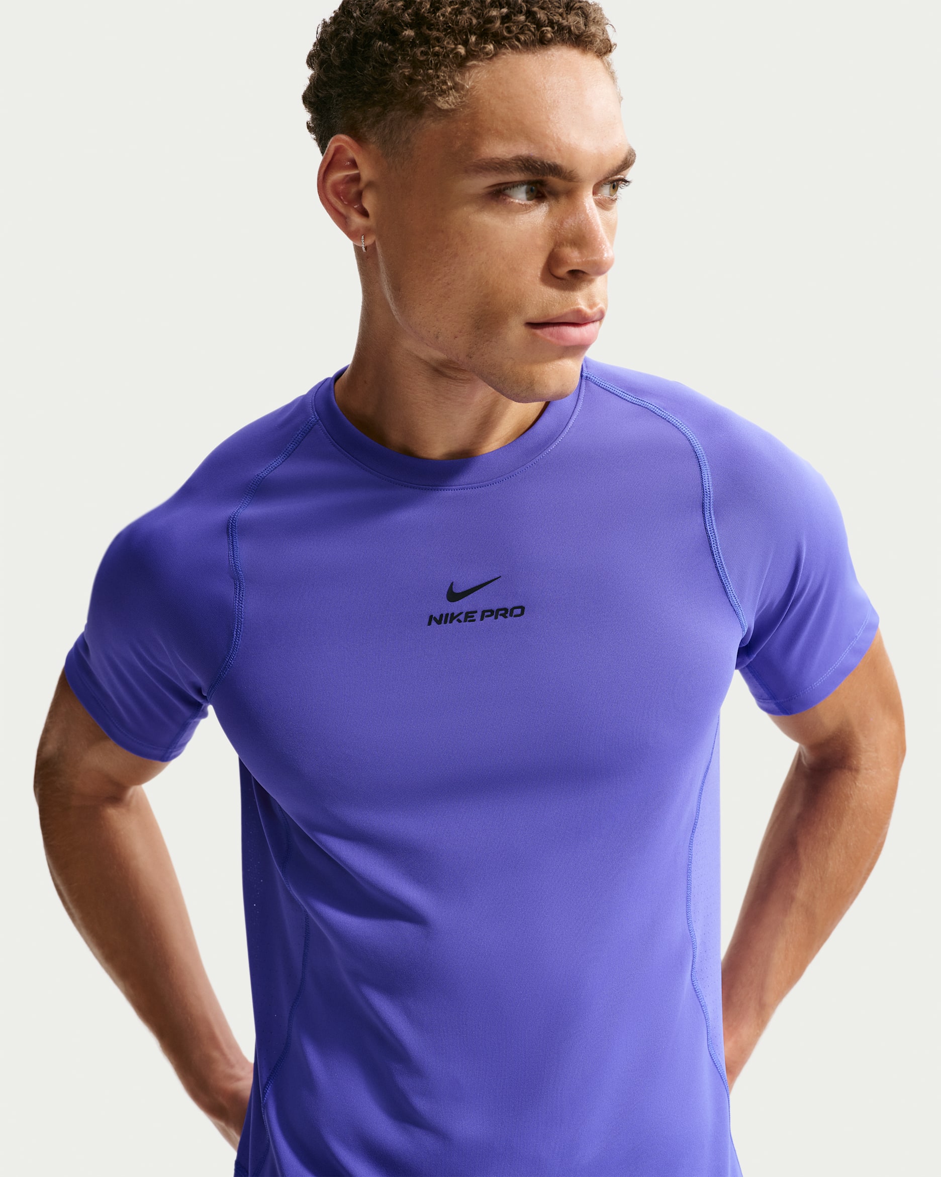 Maglia a manica corta Dri-FIT Nike Pro Training – Uomo - Persian Violet/Nero
