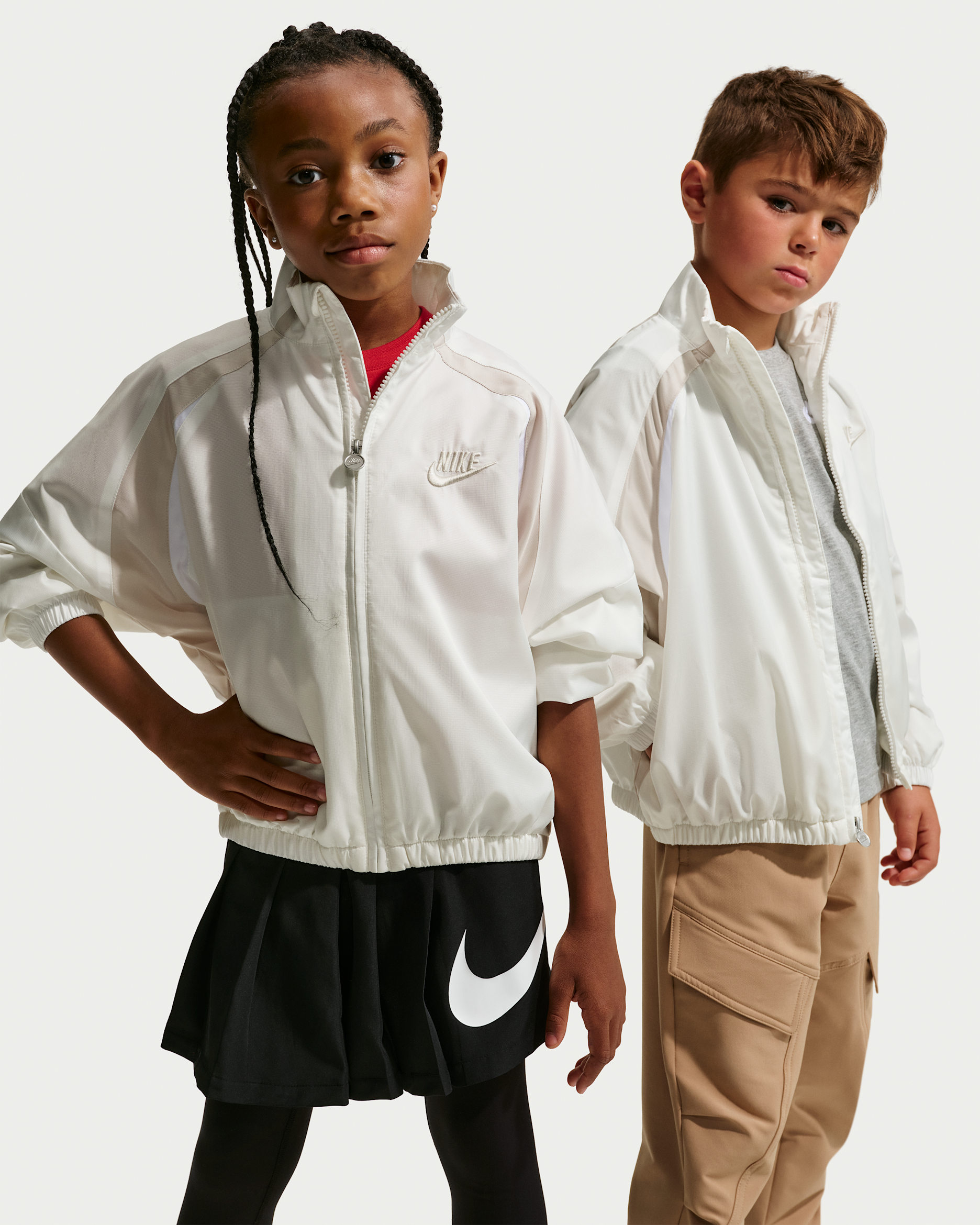 Nike Little Kids' Colorblocked Hoodless Jacket - Sail