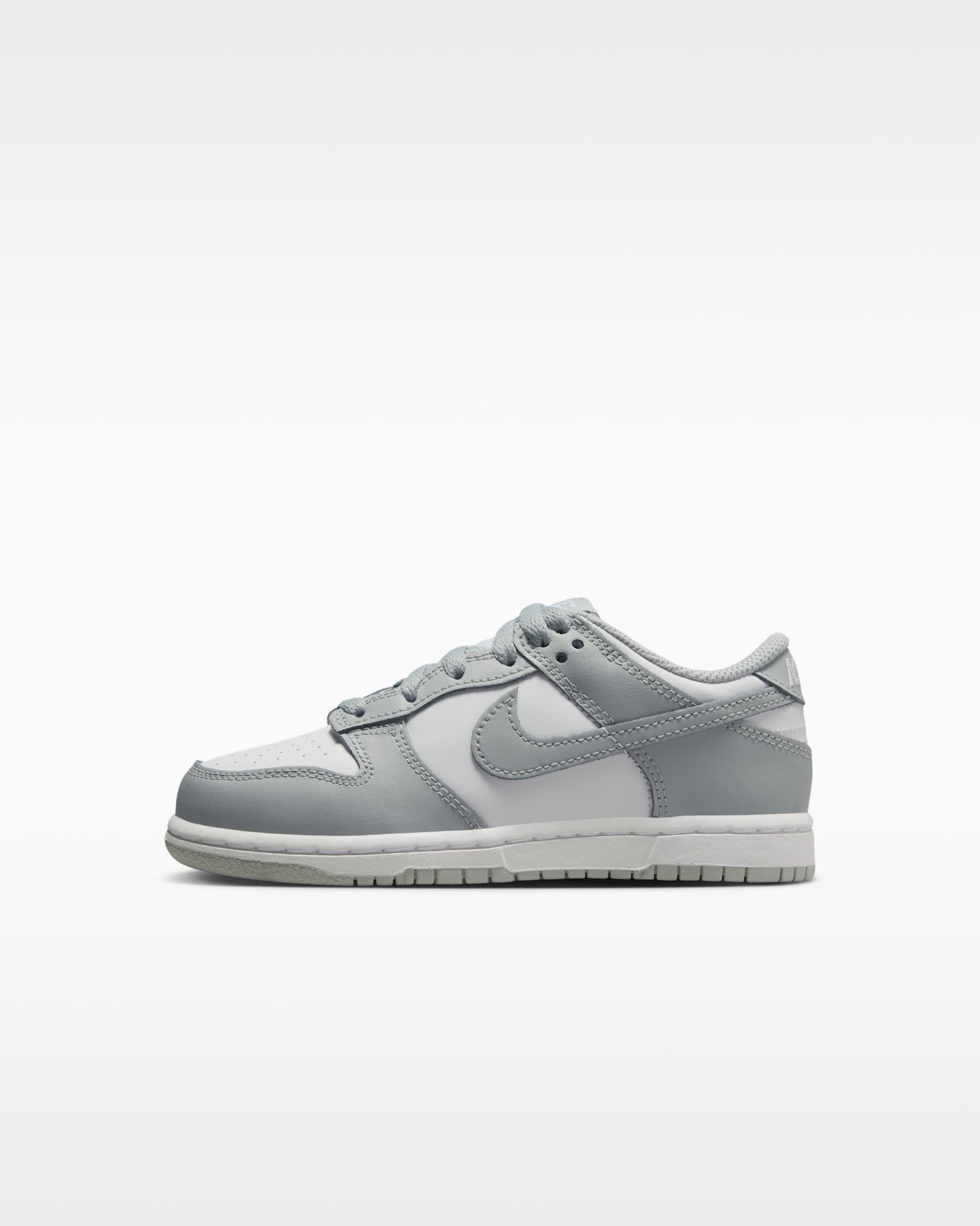 Nike Dunk Low Little Kids' Shoes - White/White/Light Smoke Grey
