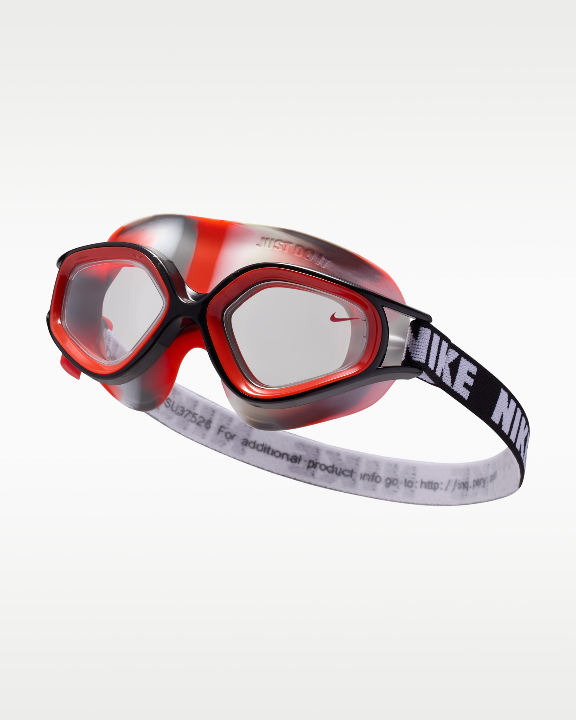 Goggles tipo máscara para niños talla pequeña Nike Swim Expanse - Transparente/Rojo picante/Negro/Rojo picante