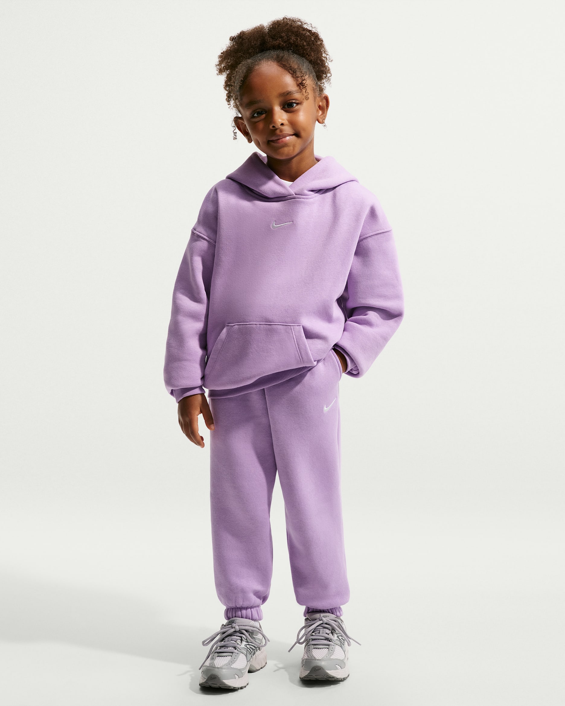 Nike Sportswear Little Kids' Studio Fleece Loose Pants - Violet Star