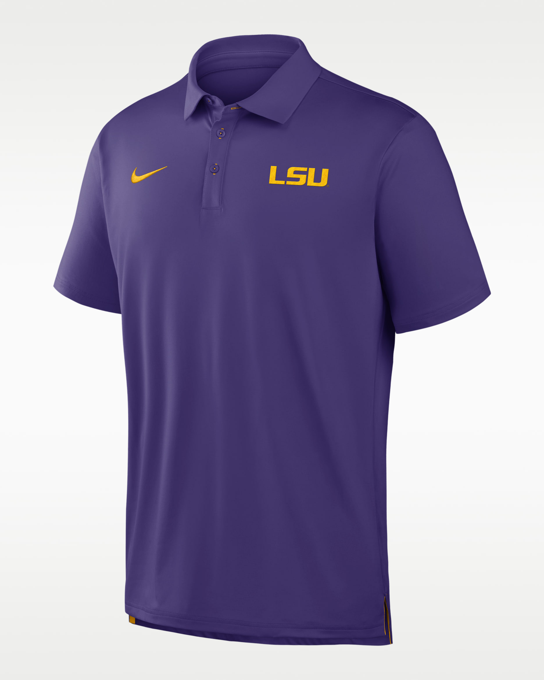 Polo universitaria Nike Dri-FIT para hombre LSU Tour - Morado cancha/Oro universitario