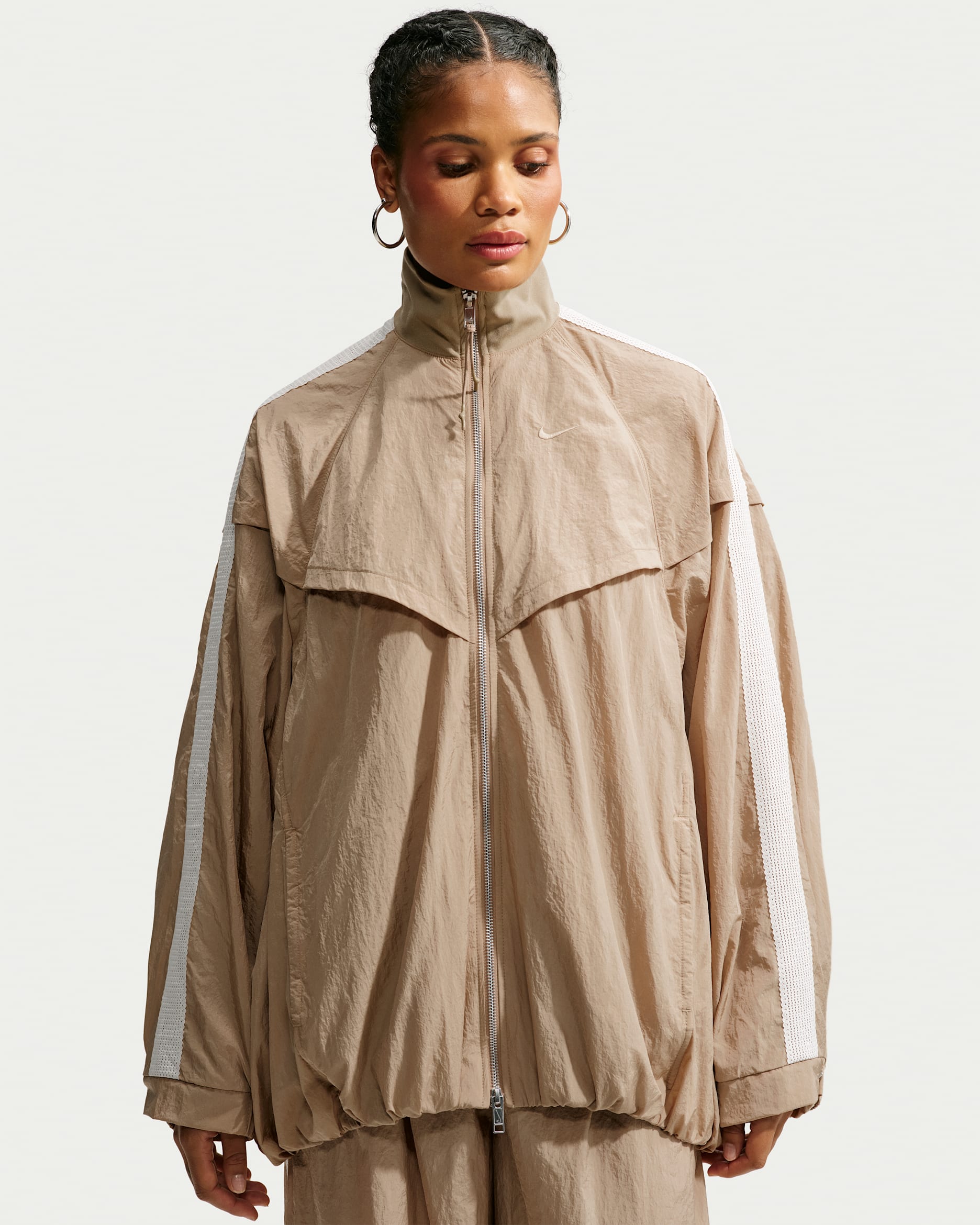 Nike Sportswear Women's Oversized Balloon Track Jacket - Parachute Beige/Sail/Parachute Beige