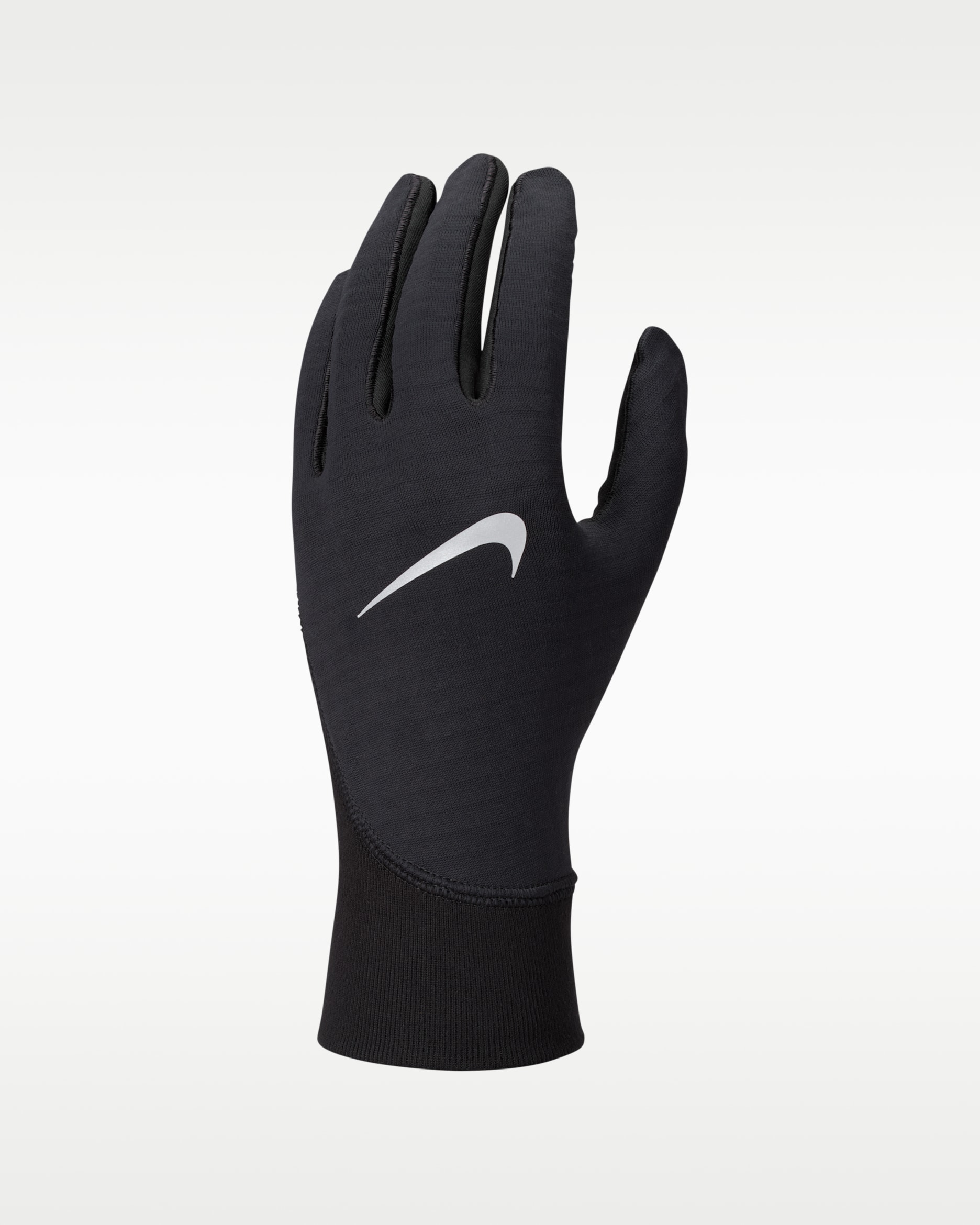 Guantes de correr Therma-FIT de densidad media para hombre Nike Pacer - Negro/Negro/Plata
