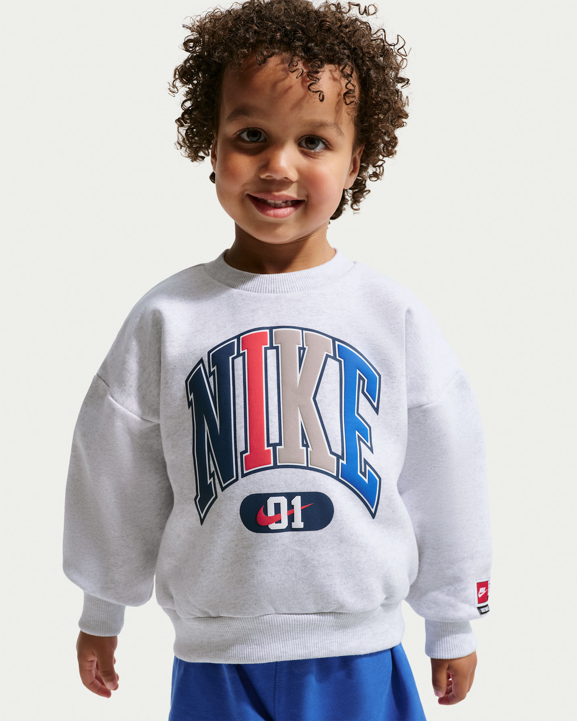 Sudadera de cuello redondo de tejido Fleece Multisport infantil Nike Sportswear - Abedul jaspeado