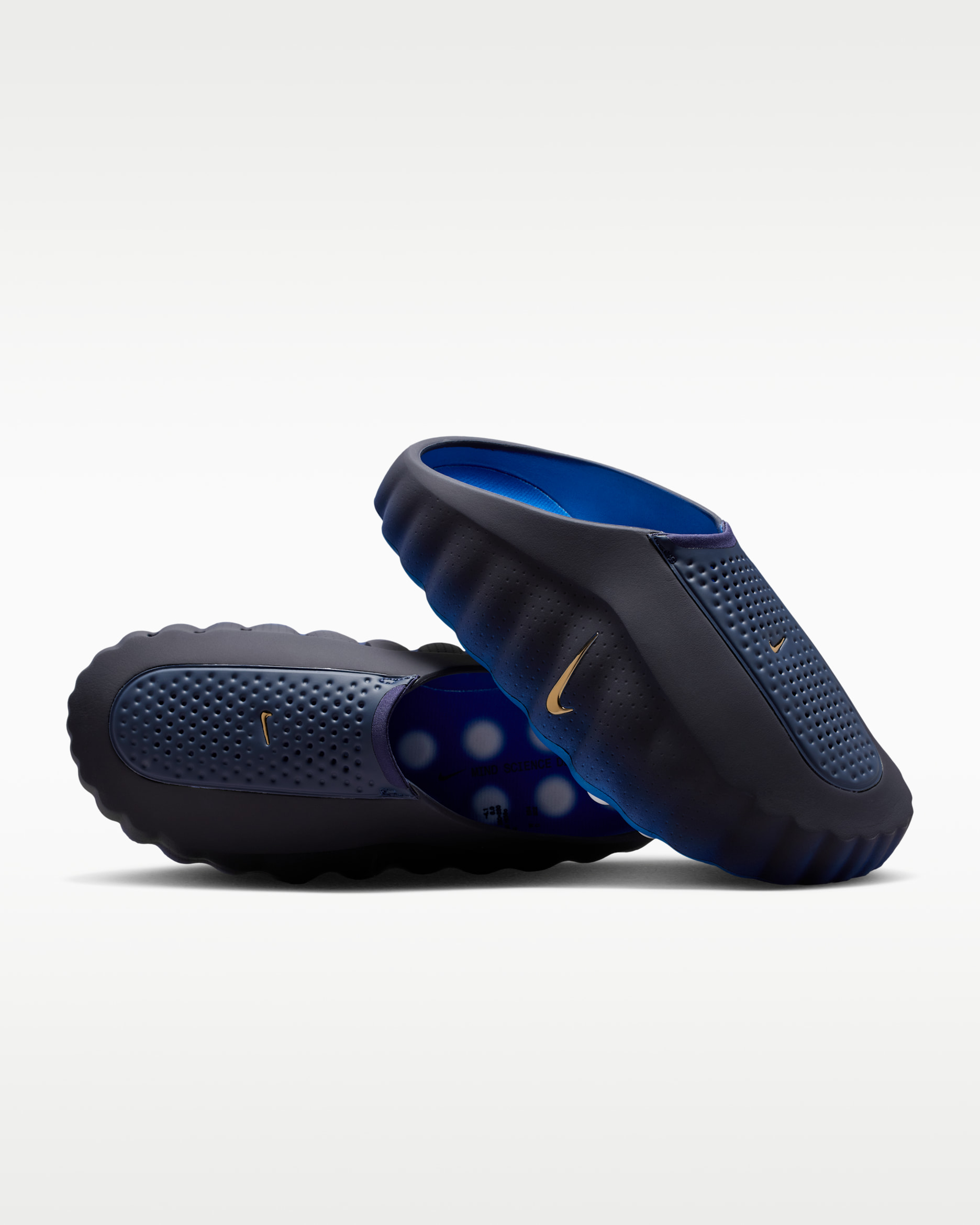 Nike Mind 001 Men's Pregame Mules - Blackened Blue/Game Royal/White/Metallic Copper