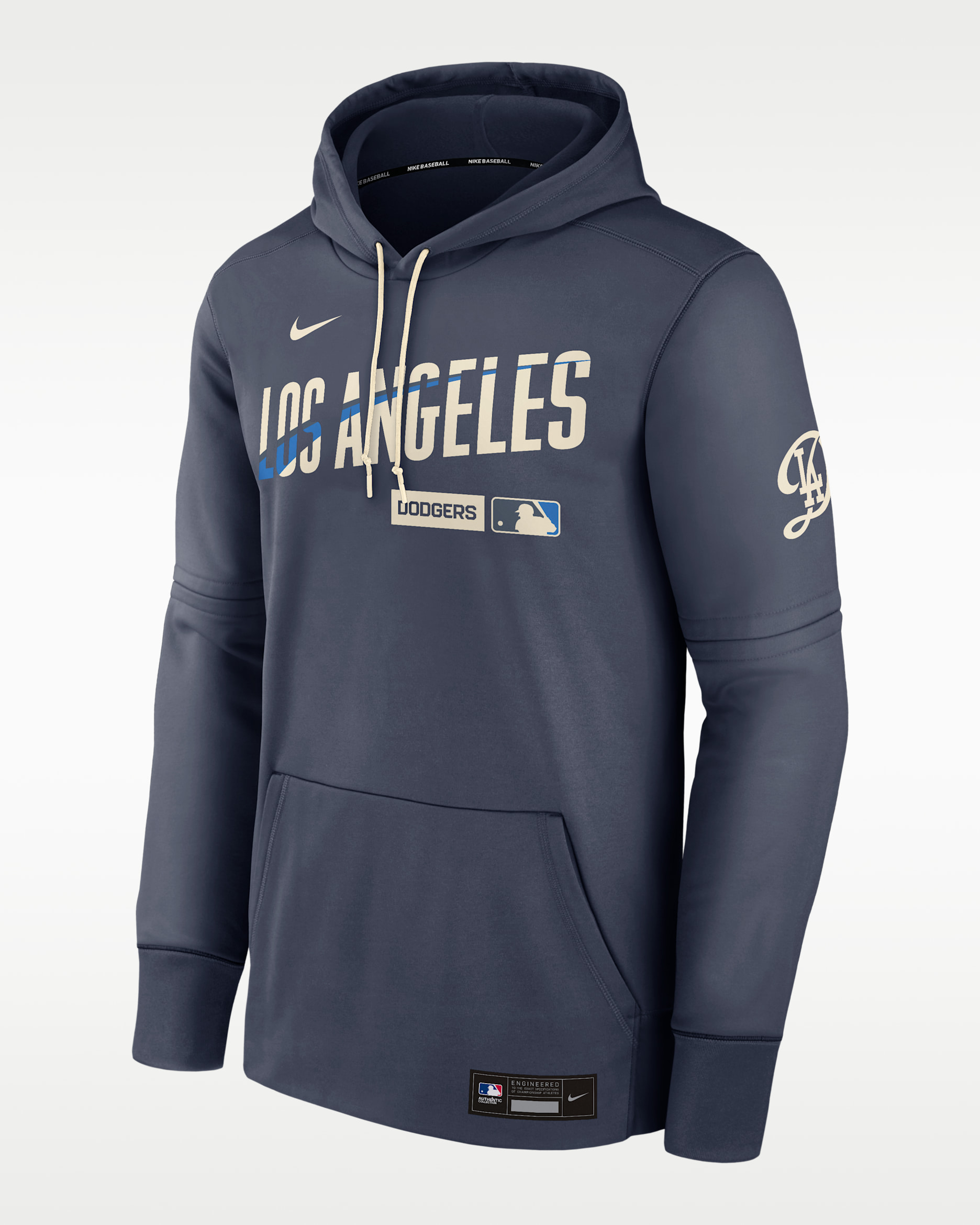 Los Angeles Dodgers Authentic Collection City Connect Men's Nike Therma MLB Pullover Hoodie - Blue
