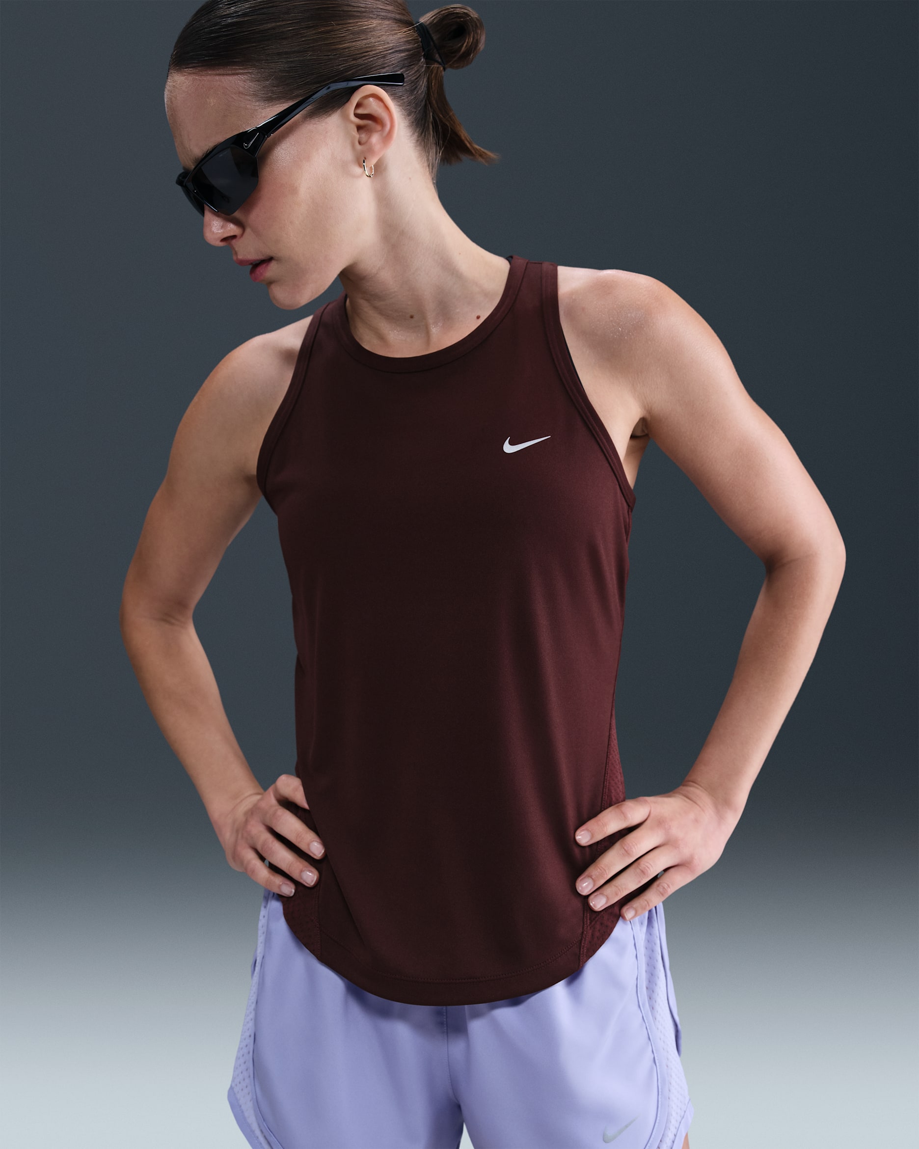 Camiseta de tirantes de correr Dri-FIT para mujer Nike Tempo - Burdeos enérgico