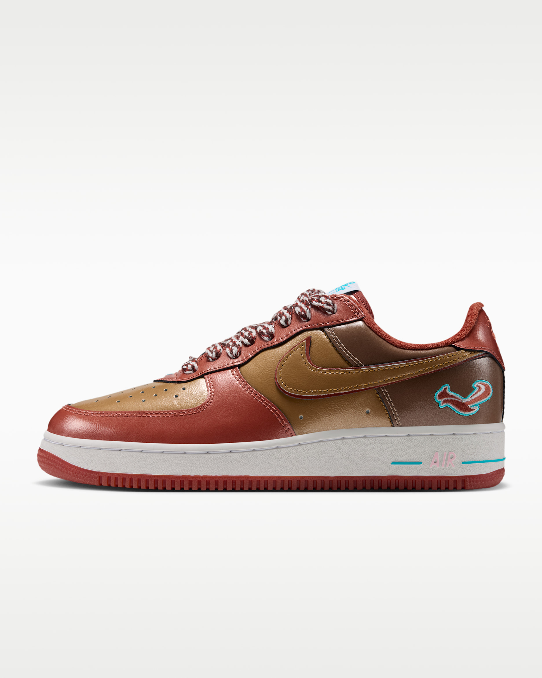Nike Air Force 1 '01 Men's Shoes - Burnt Sunrise/Taupe/Chlorine Blue/Metallic Gold