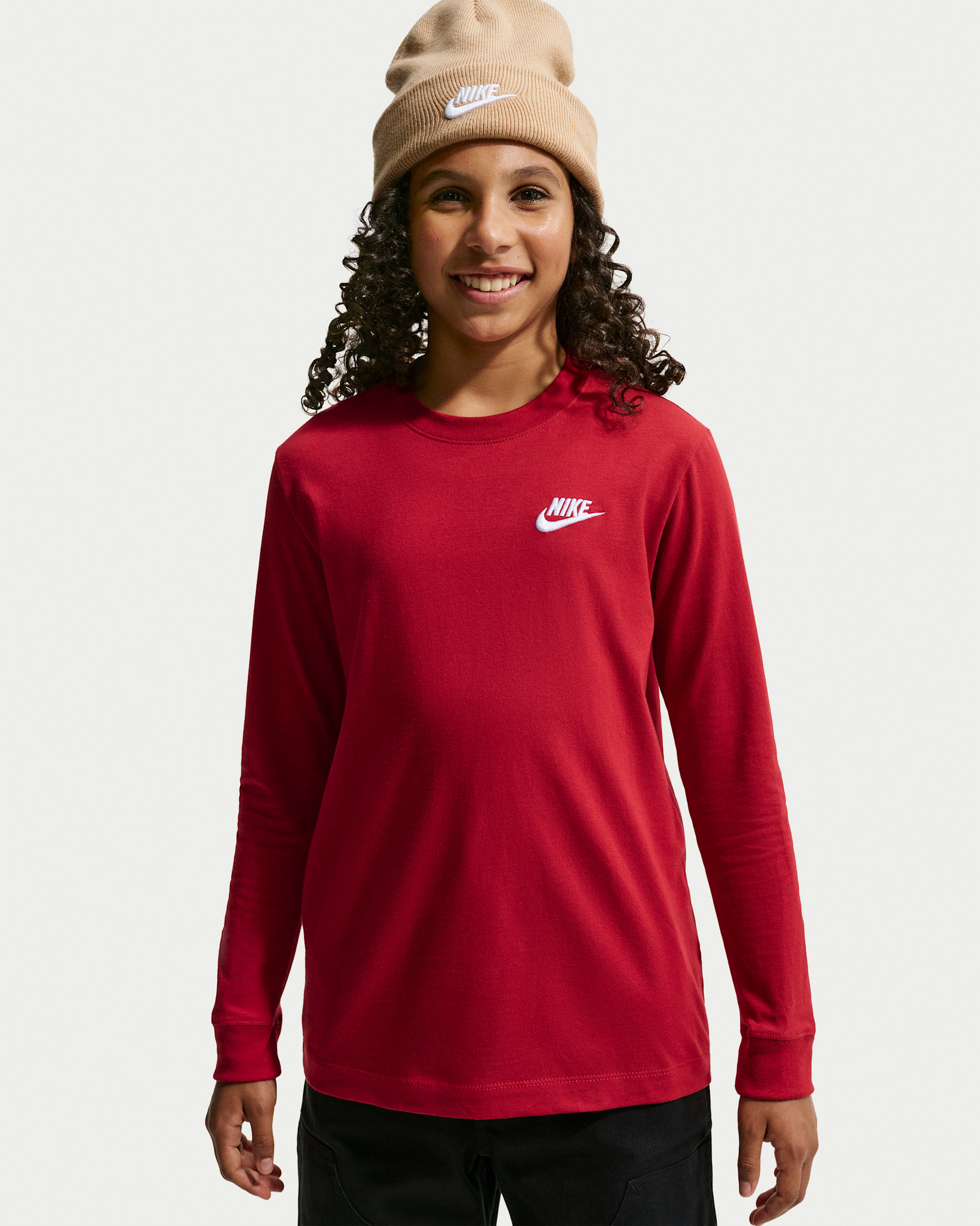 Nike Sportswear Big Kids' Long-Sleeve T-Shirt - Tough Red