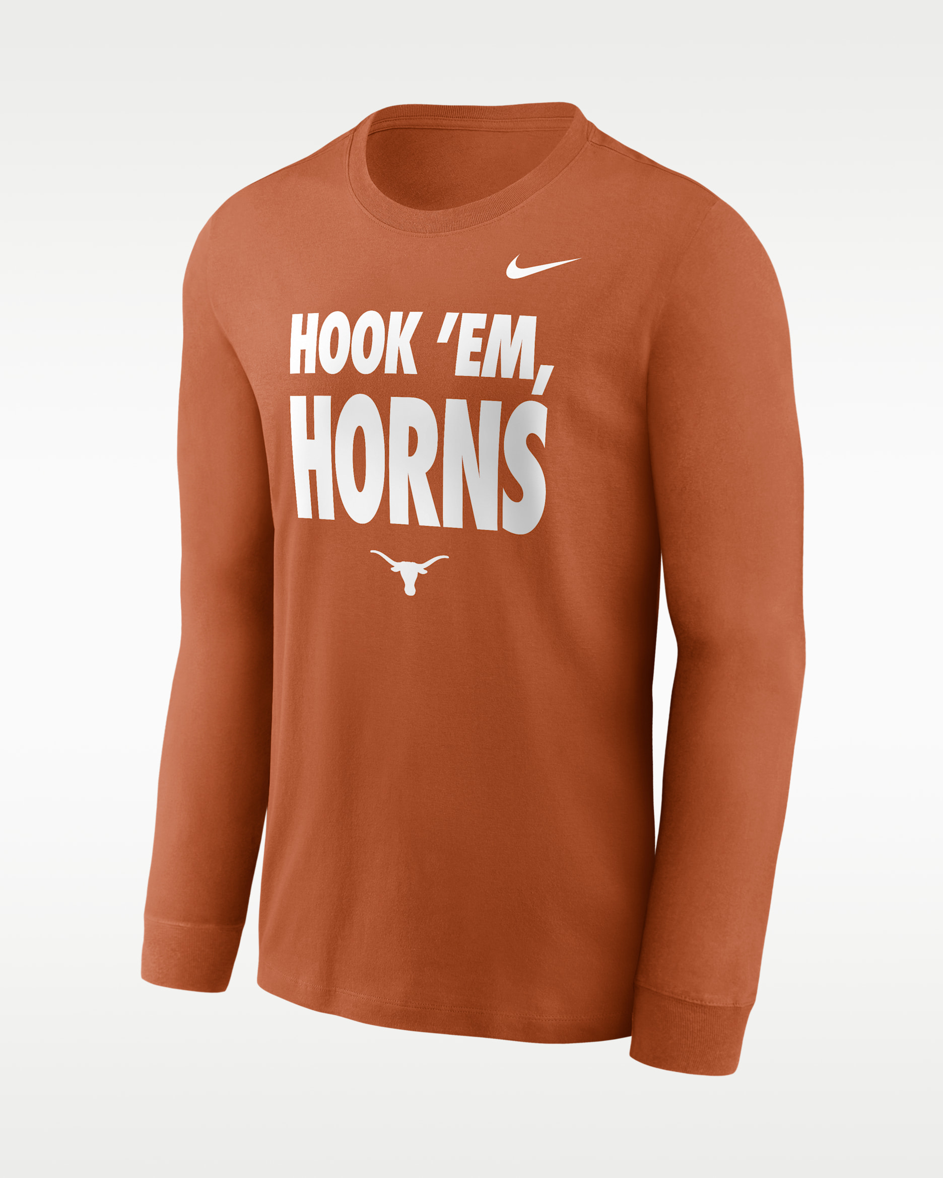 Playera de manga larga universitaria Nike Dri-FIT para hombre Texas Sideline Slogan - Naranja desierto