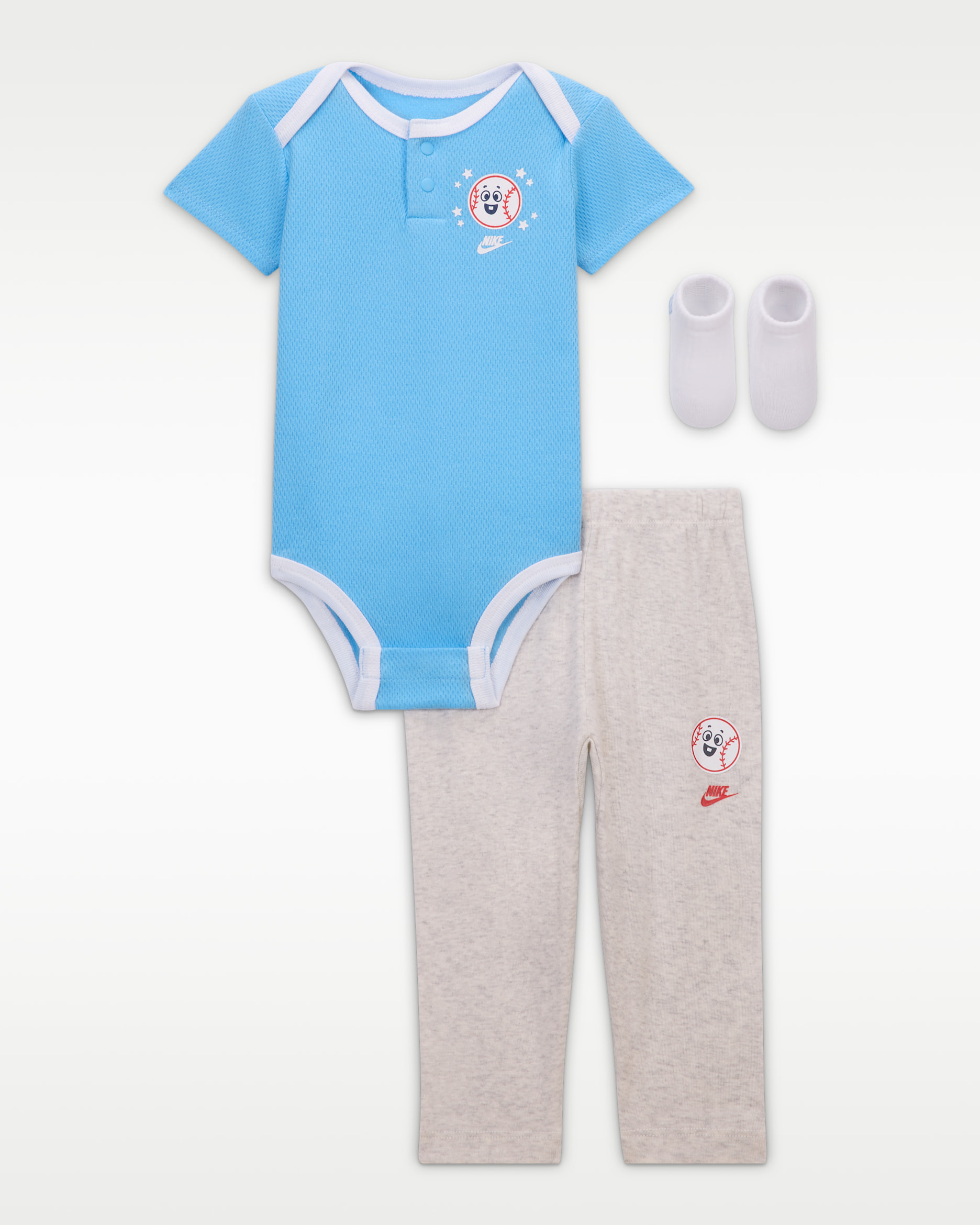Nike Baby (6-12M) 3-Piece Multisport Mini Boxed Set - Football Blue