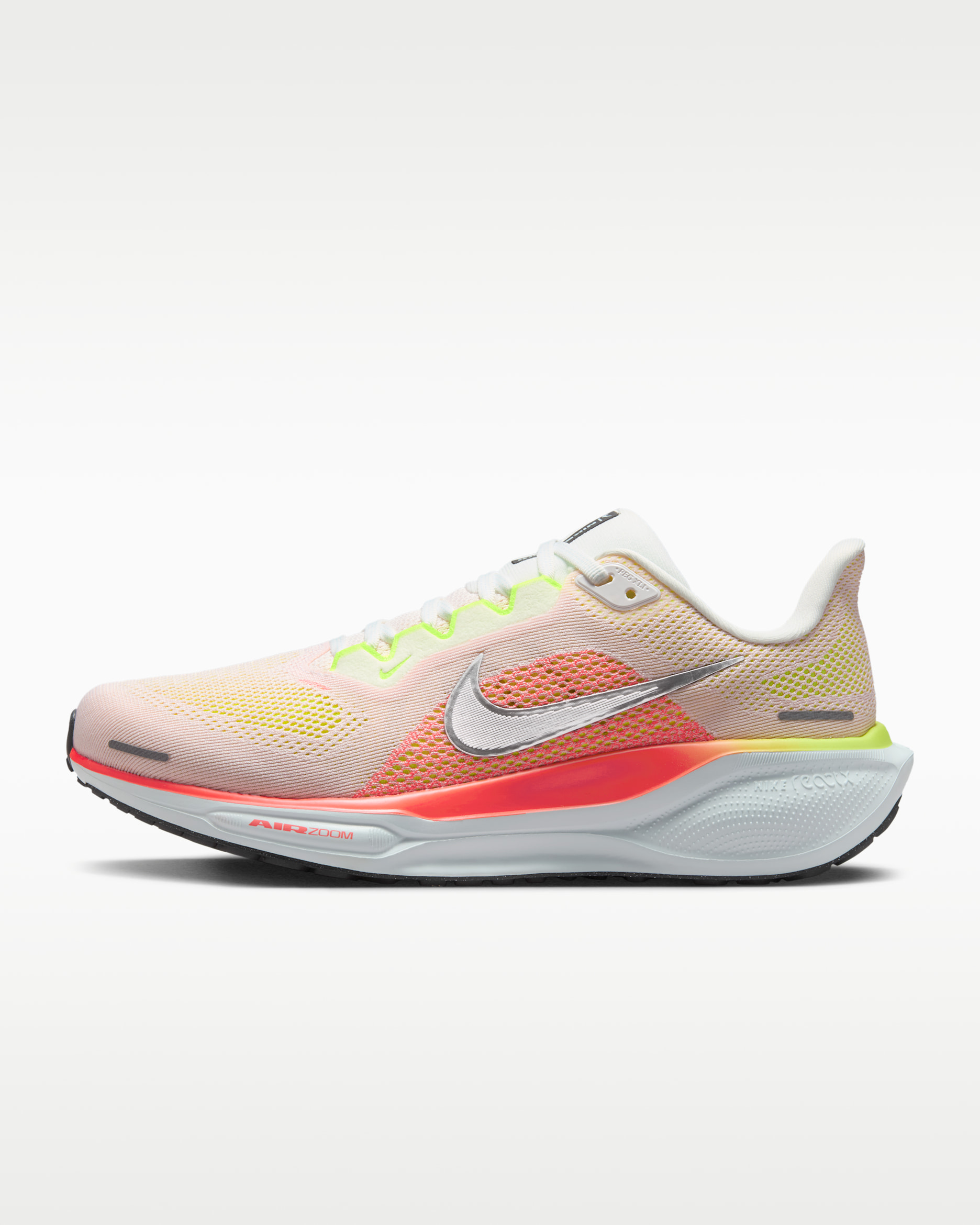 Tenis de correr en pavimento para mujer (extraanchos) Nike Pegasus 41 - Blanco cumbre/Carmesí brillante/Azul glacial/Cromo