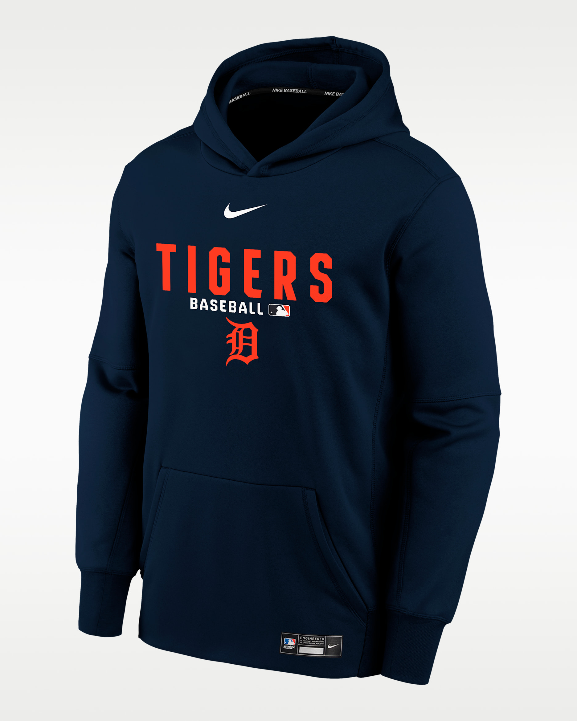 Sudadera con gorro Therma-FIT de la MLB para niños talla grande Detroit Tigers Authentic Collection - Azul campo de juego