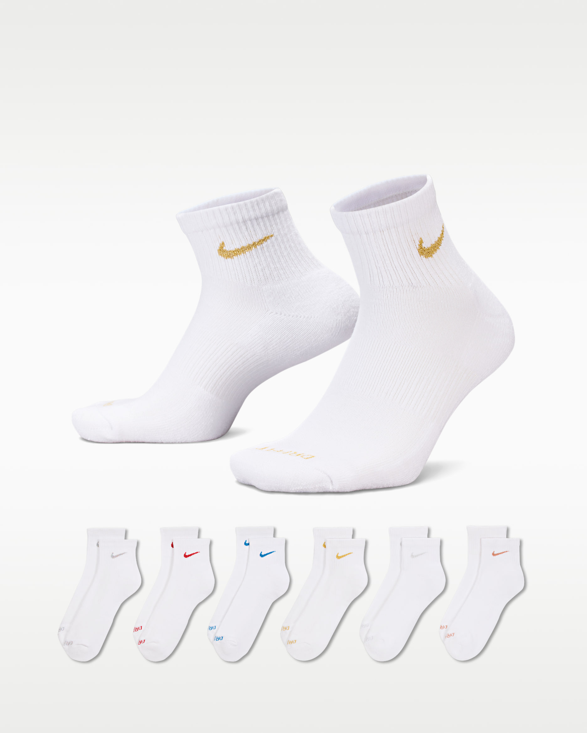 Nike Everyday Plus Cushioned Training Ankle Socks (6 Pairs) - Multi-Color