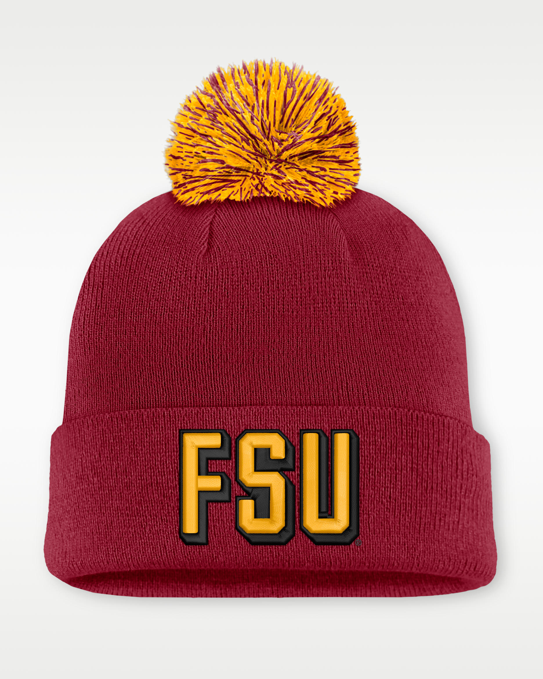 Florida State Peak Men's Nike College Cuffed Beanie - Team Crimson