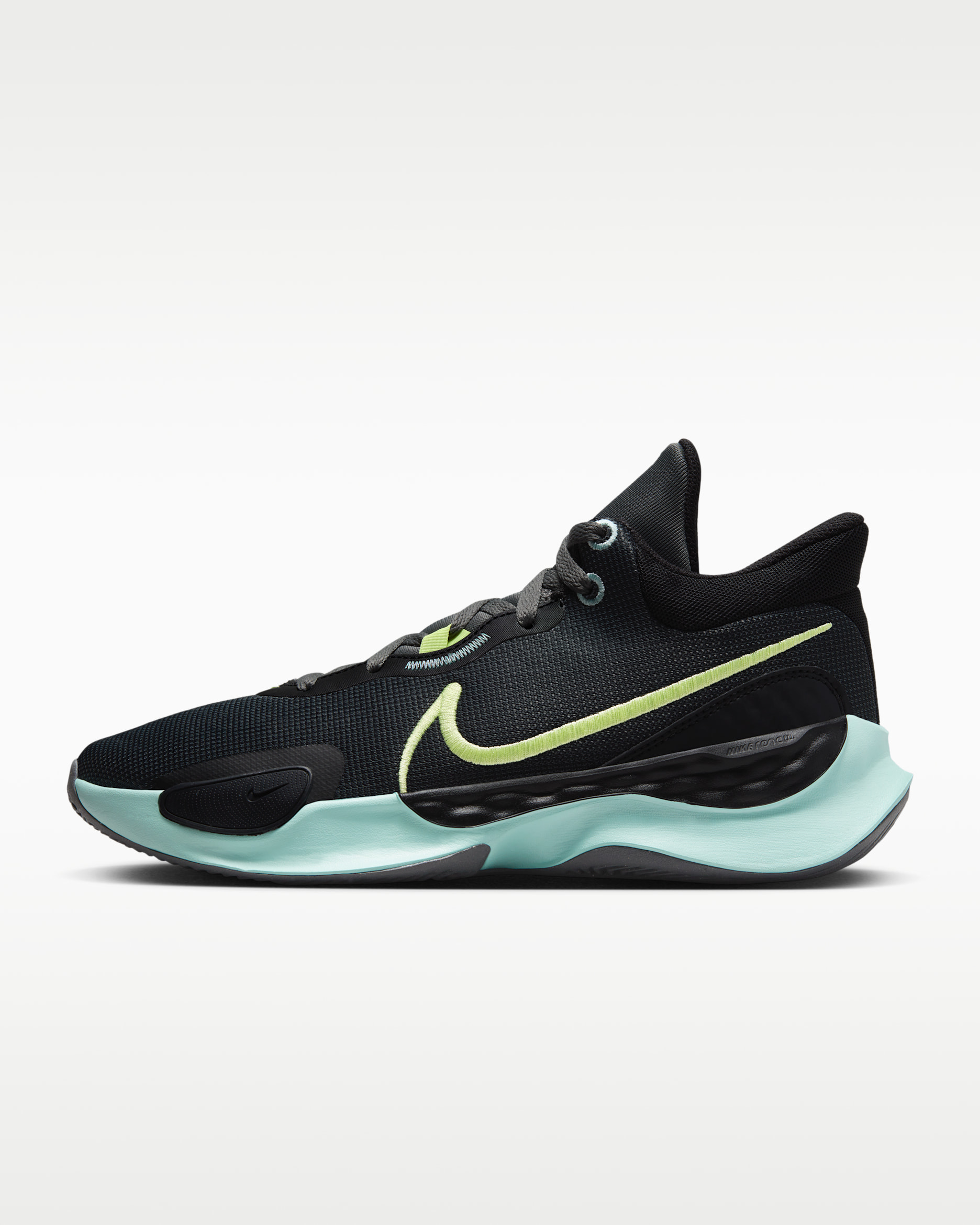 Nike Elevate 3 Basketball Shoes - Black/Iron Grey/Jade Ice/Pastel Yellow