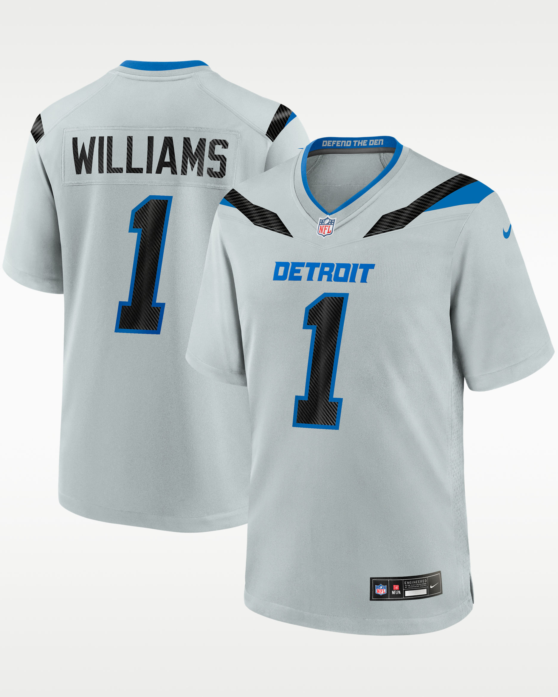 Jameson Williams Detroit Lions Rivalries Collection Men's Nike NFL Game Jersey - Silver