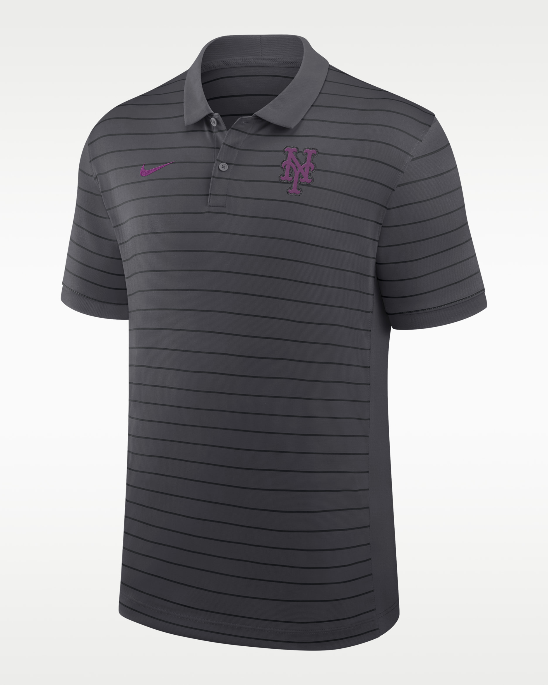 Polo Nike Dri-FIT de la MLB para hombre New York Mets City Connect Striped Victory - Antracita