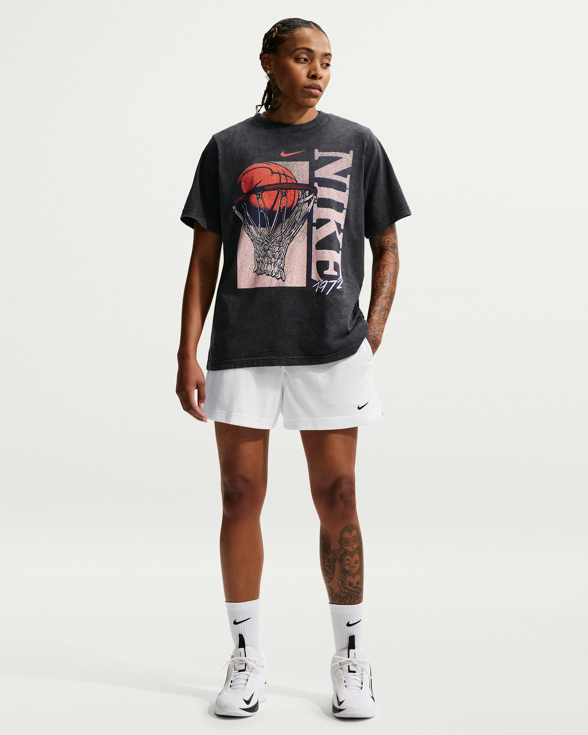 Nike Essential Women's Dri-FIT Mesh Basketball Shorts - White/Black