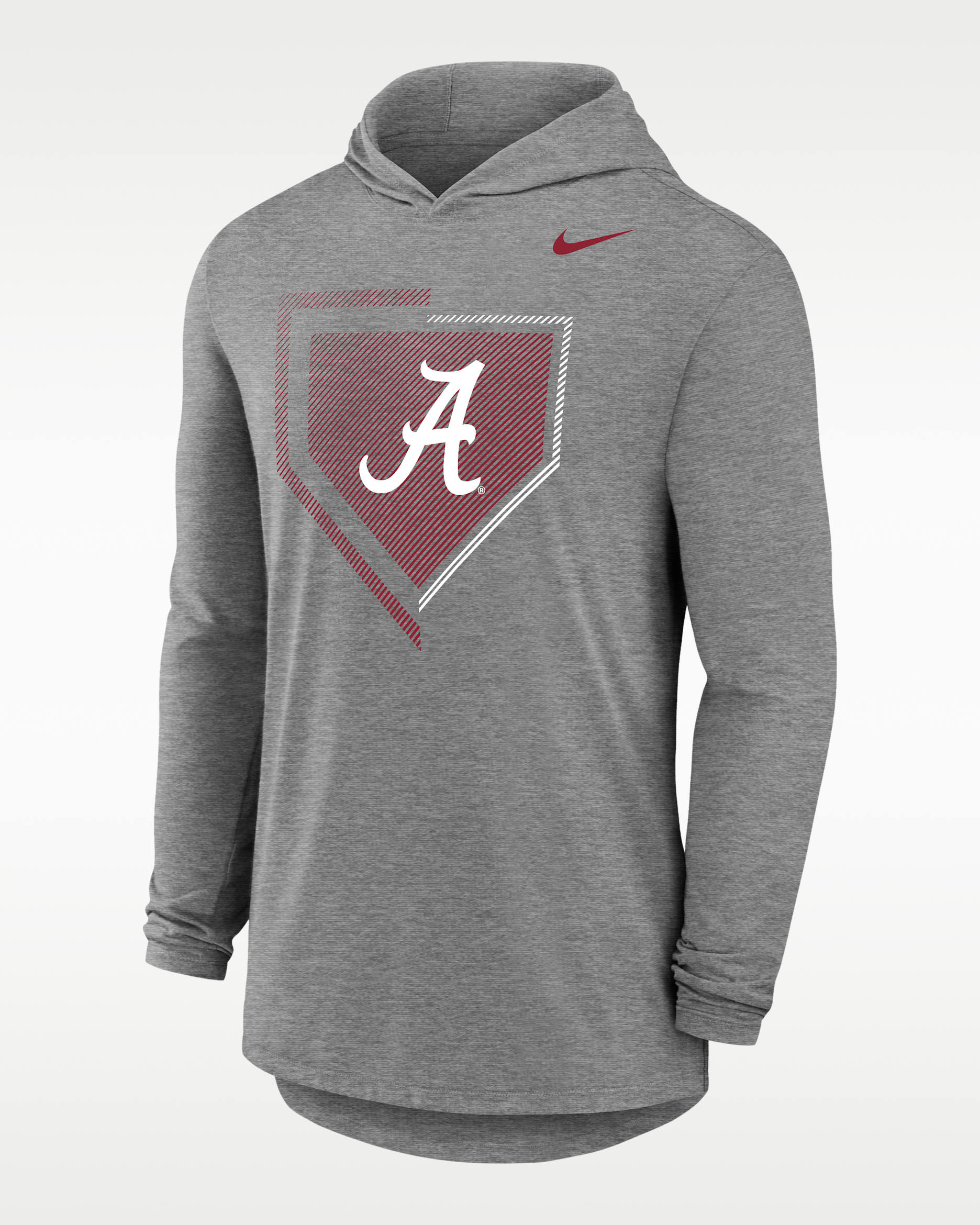 Playera de béisbol con gorro de manga larga para hombre Nike College (Alabama Crimson Tide) - Gris oscuro jaspeado